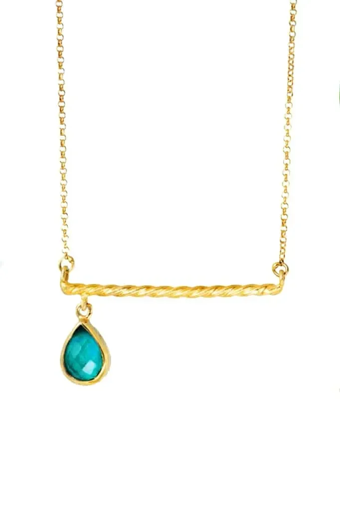 Handmade Jewellery | Chrysocolla gold plated silver necklace main