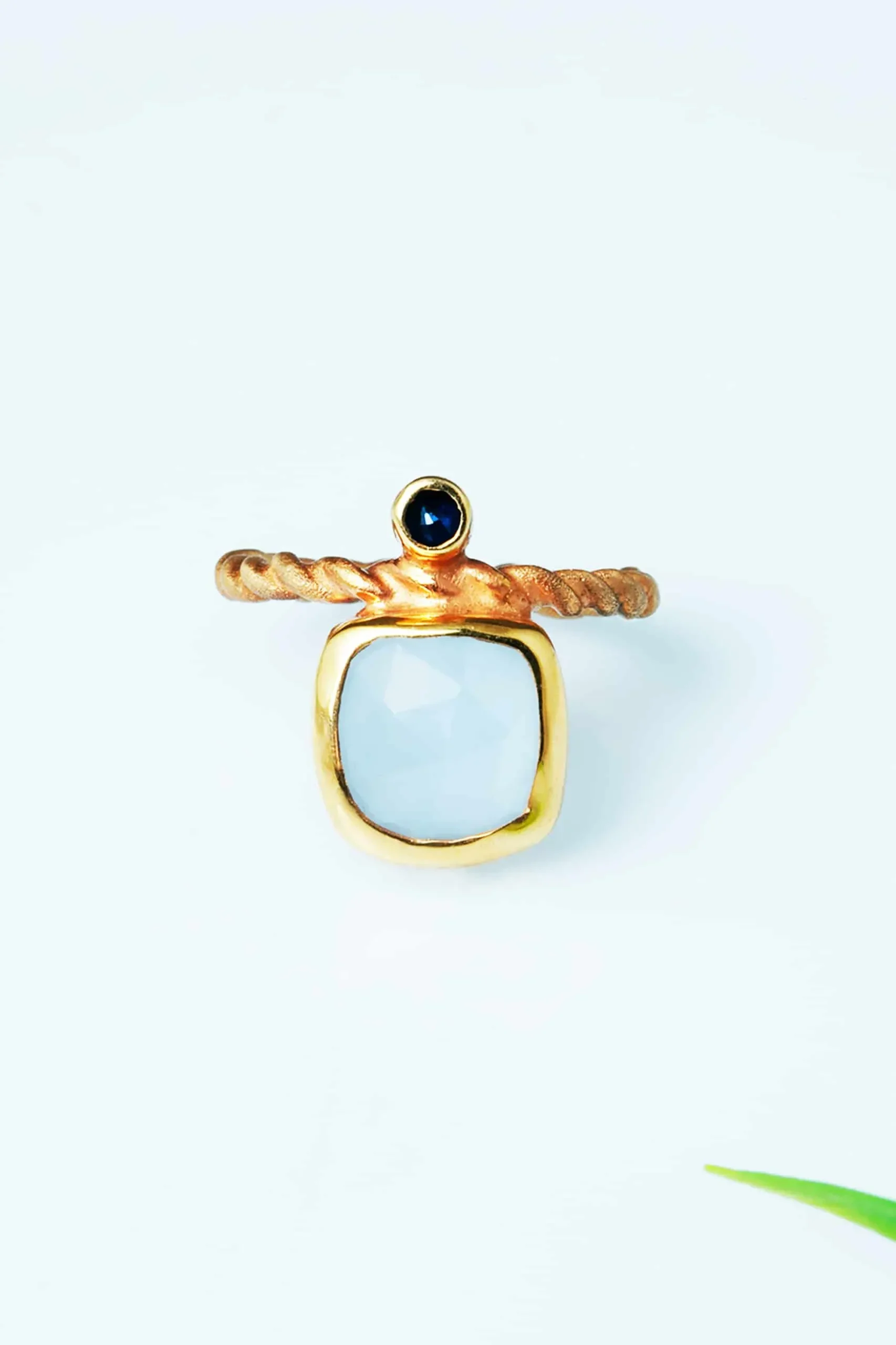 Handmade Jewellery | Agate gold plated silver ring gallery 1