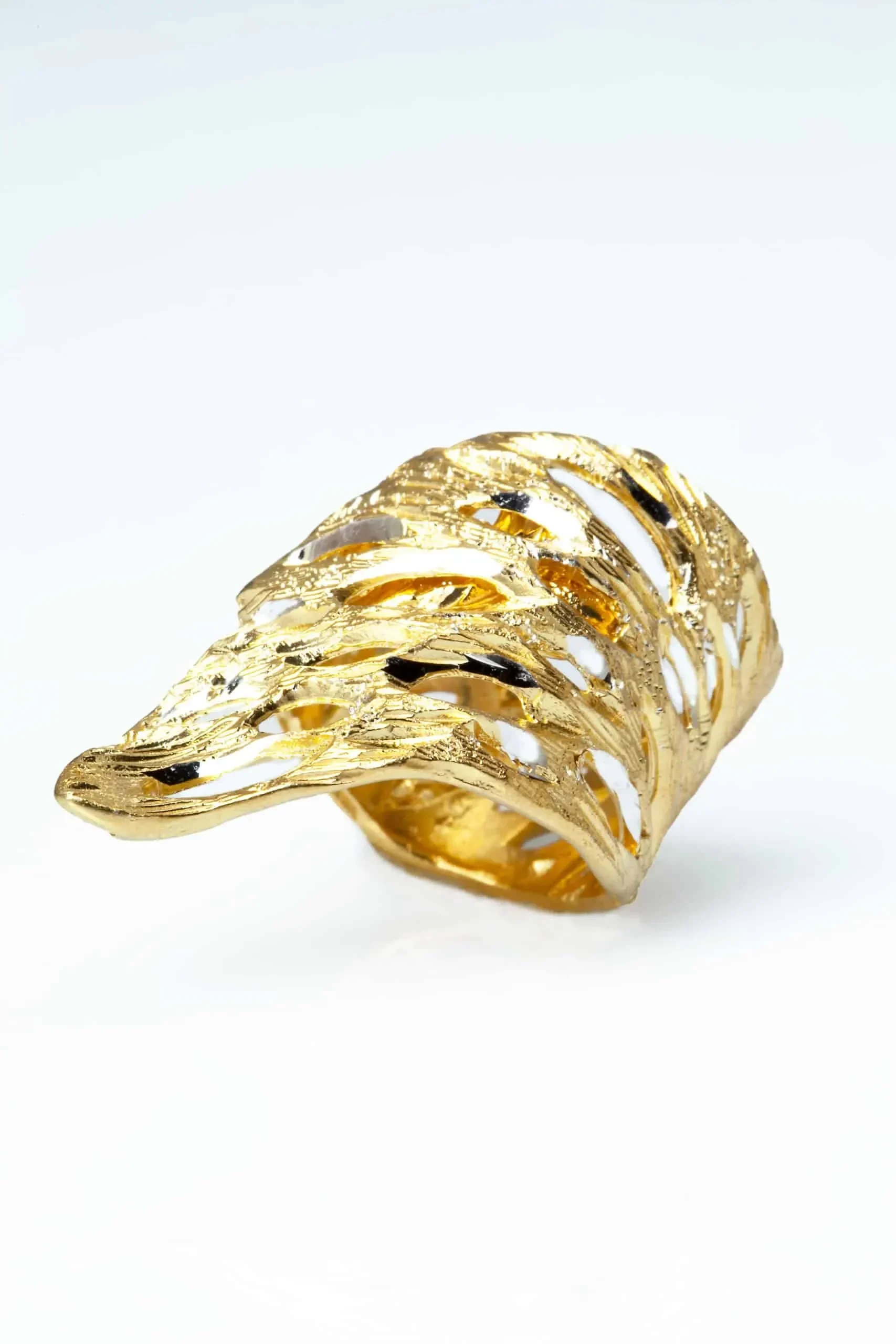 Handmade Jewellery | Silver gold plated textured ring main