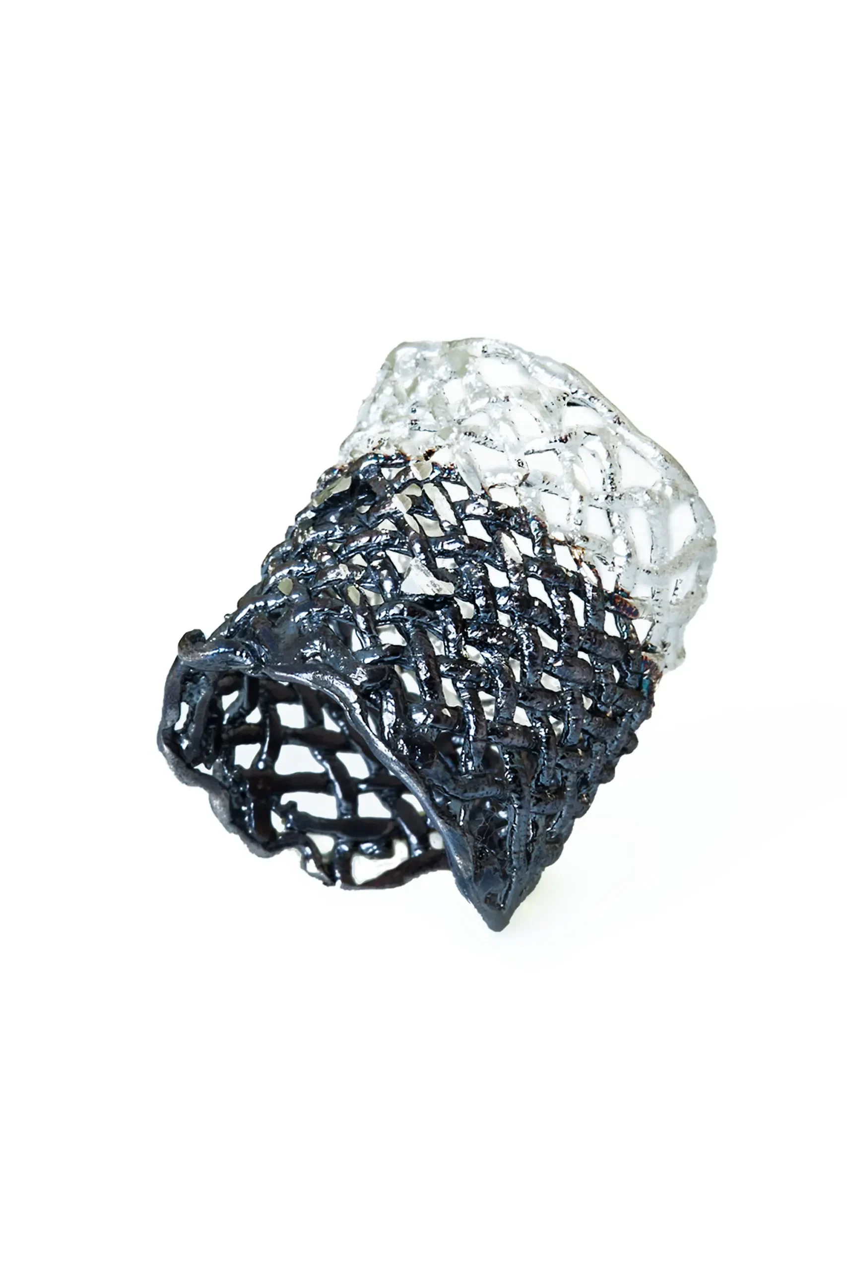 Handmade Jewellery | Rhodium plated silver ring and diamond dust main