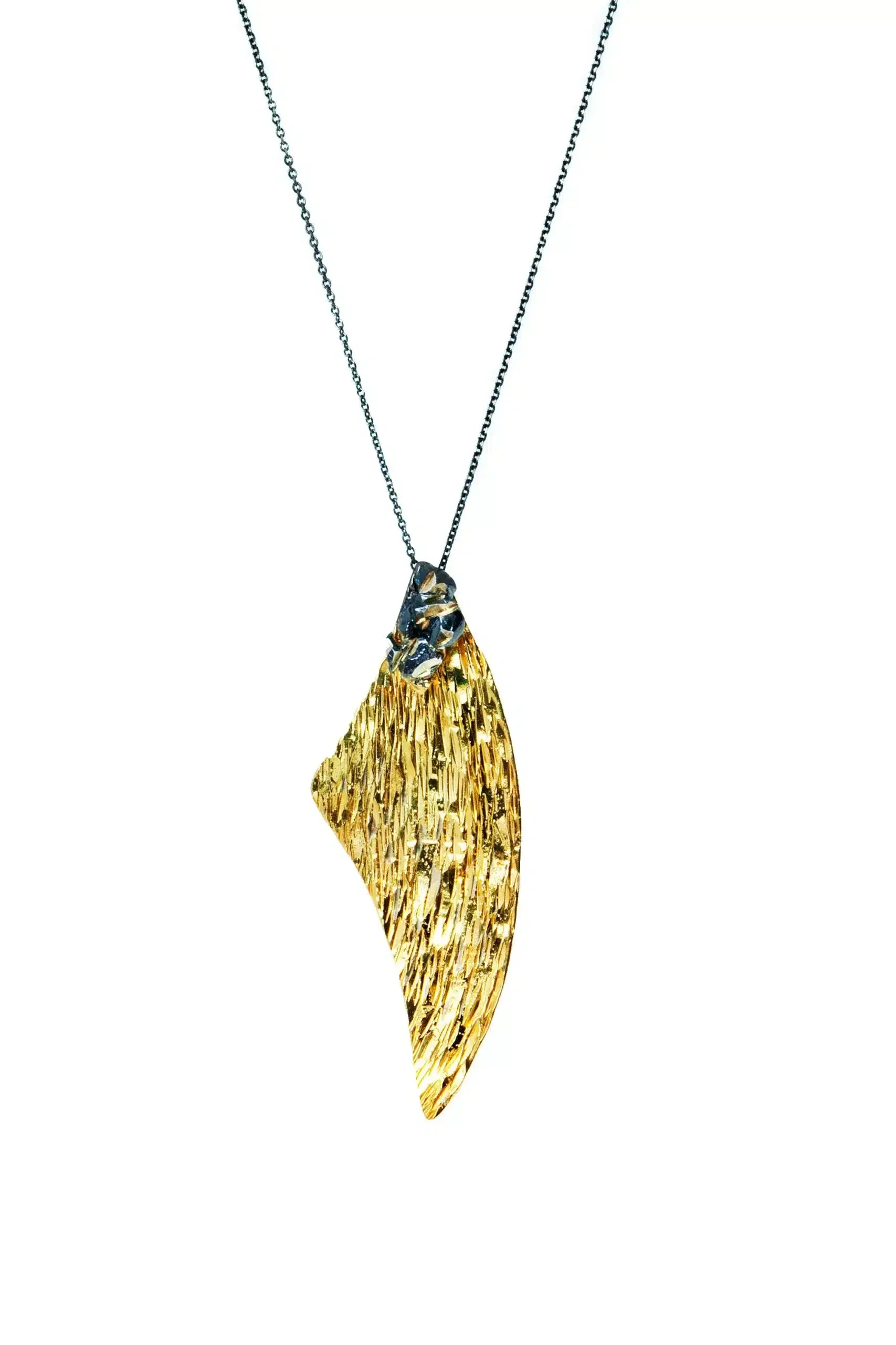 Handmade Jewellery | Gold and black rhodium plated silver pendant main