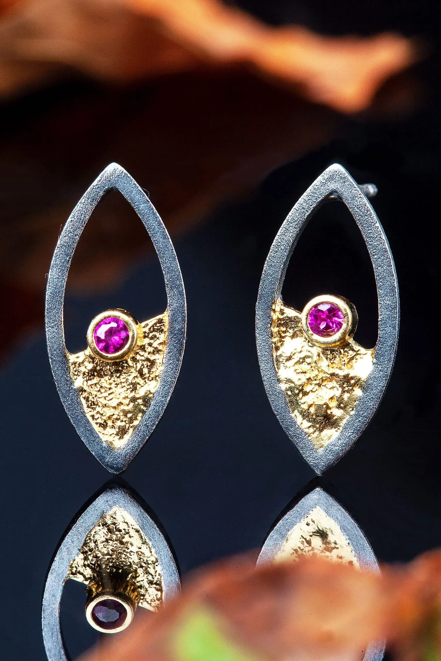 Handmade Jewellery | Silver handmade earrings with zircon gallery 1