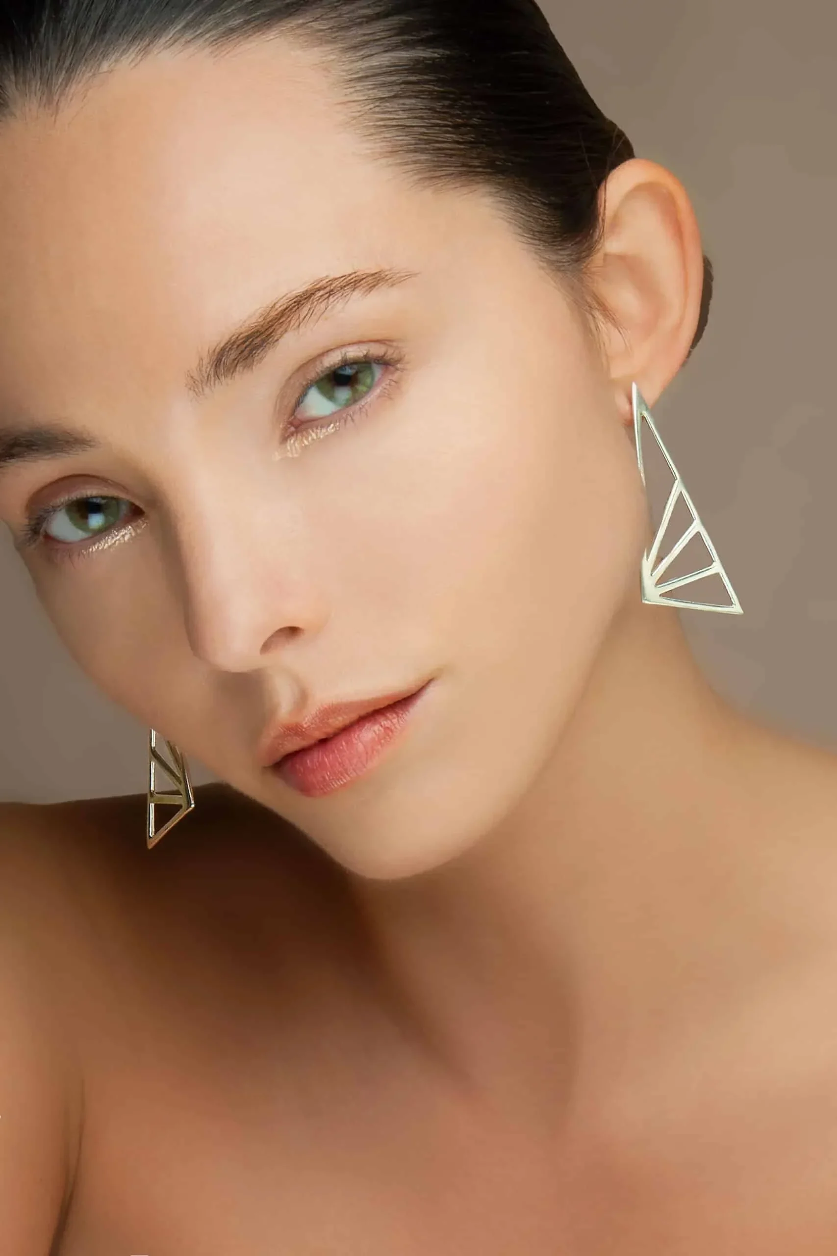 Handmade Jewellery | Triangle minimal silver earrings gallery 1