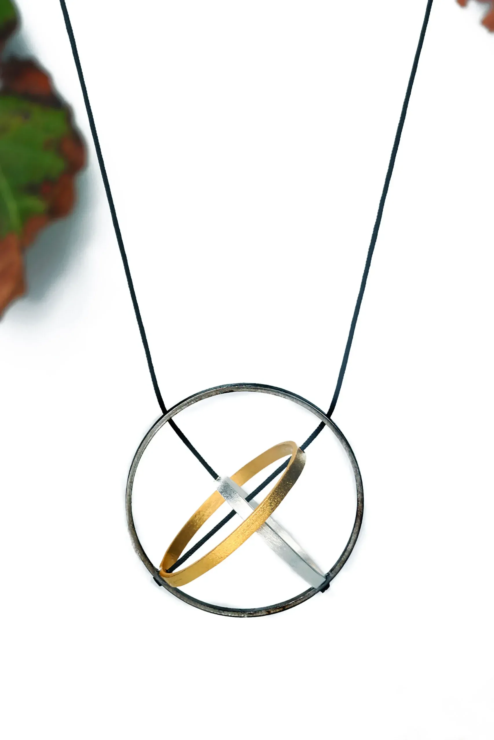 Handmade Jewellery | Minimal geometric multi plated bronze necklace gallery 1