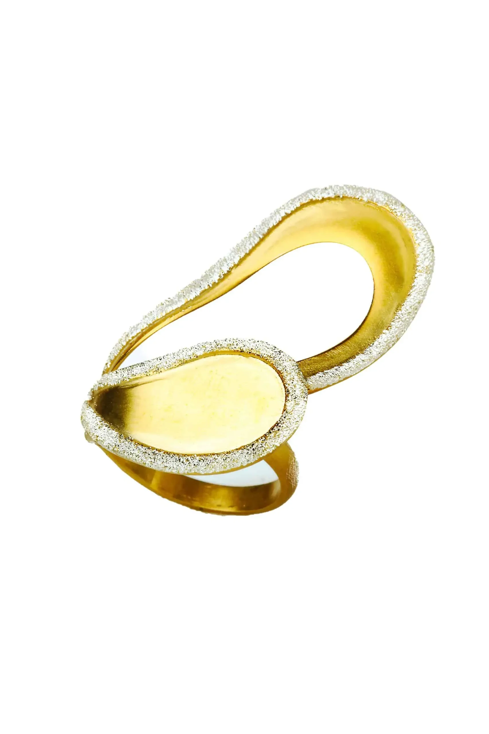 Handmade Jewellery | Paisley adjustable gold plated silver ring main