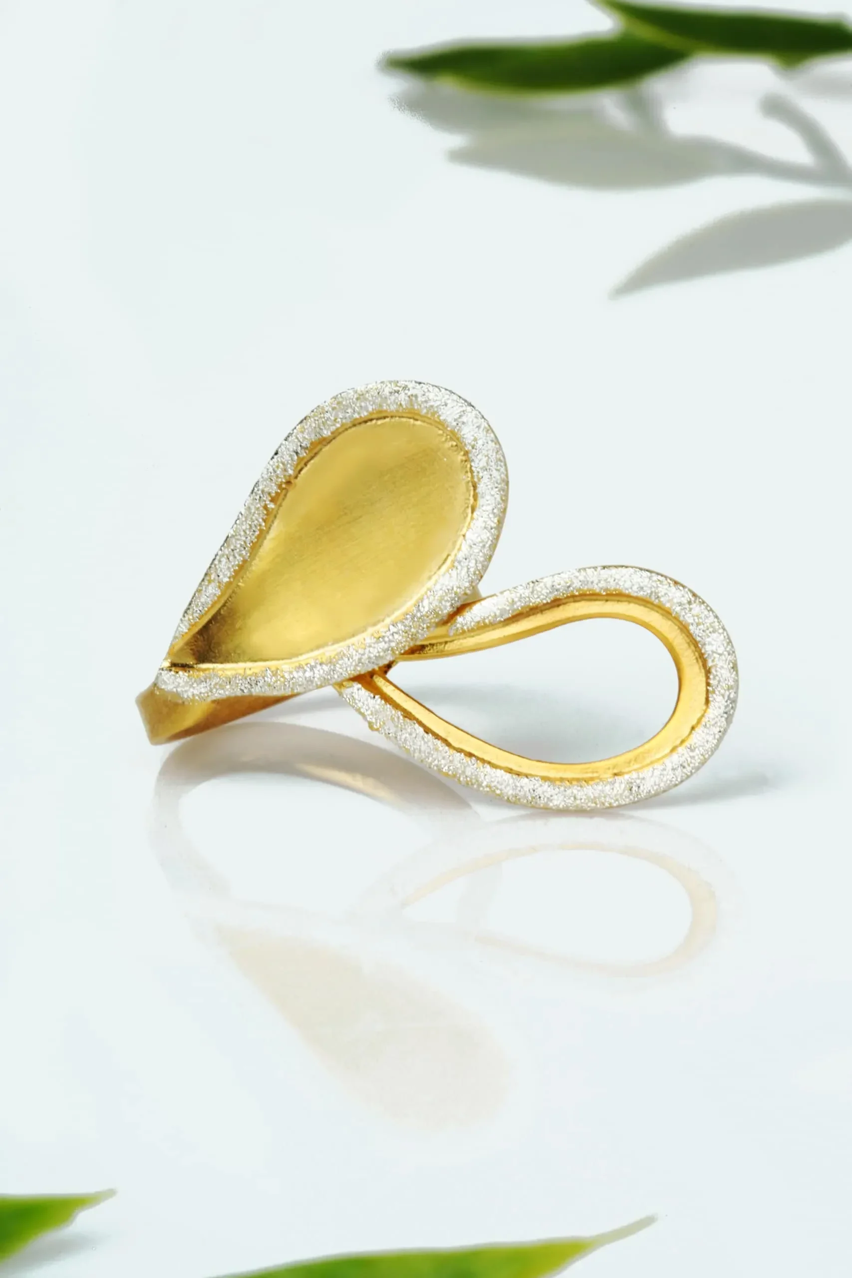 Handmade Jewellery | Paisley gold plated silver ring gallery 3