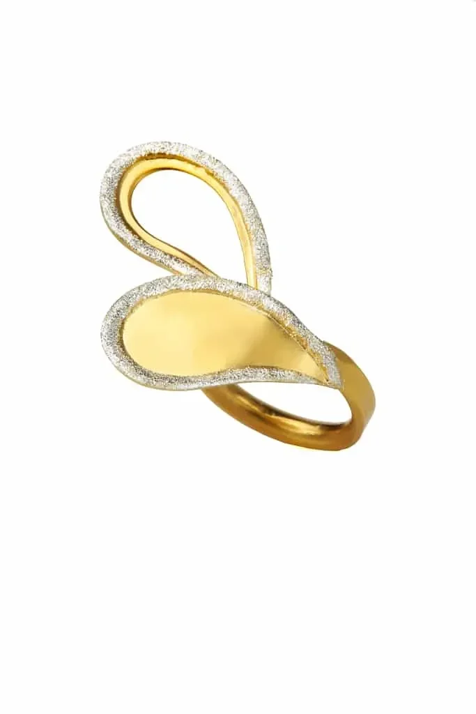 Handmade Jewellery | Paisley gold plated silver ring main