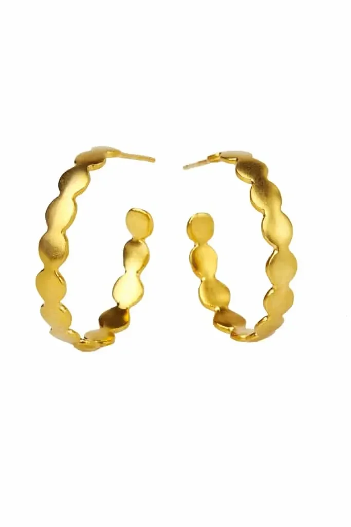 Gold plated silver hoops