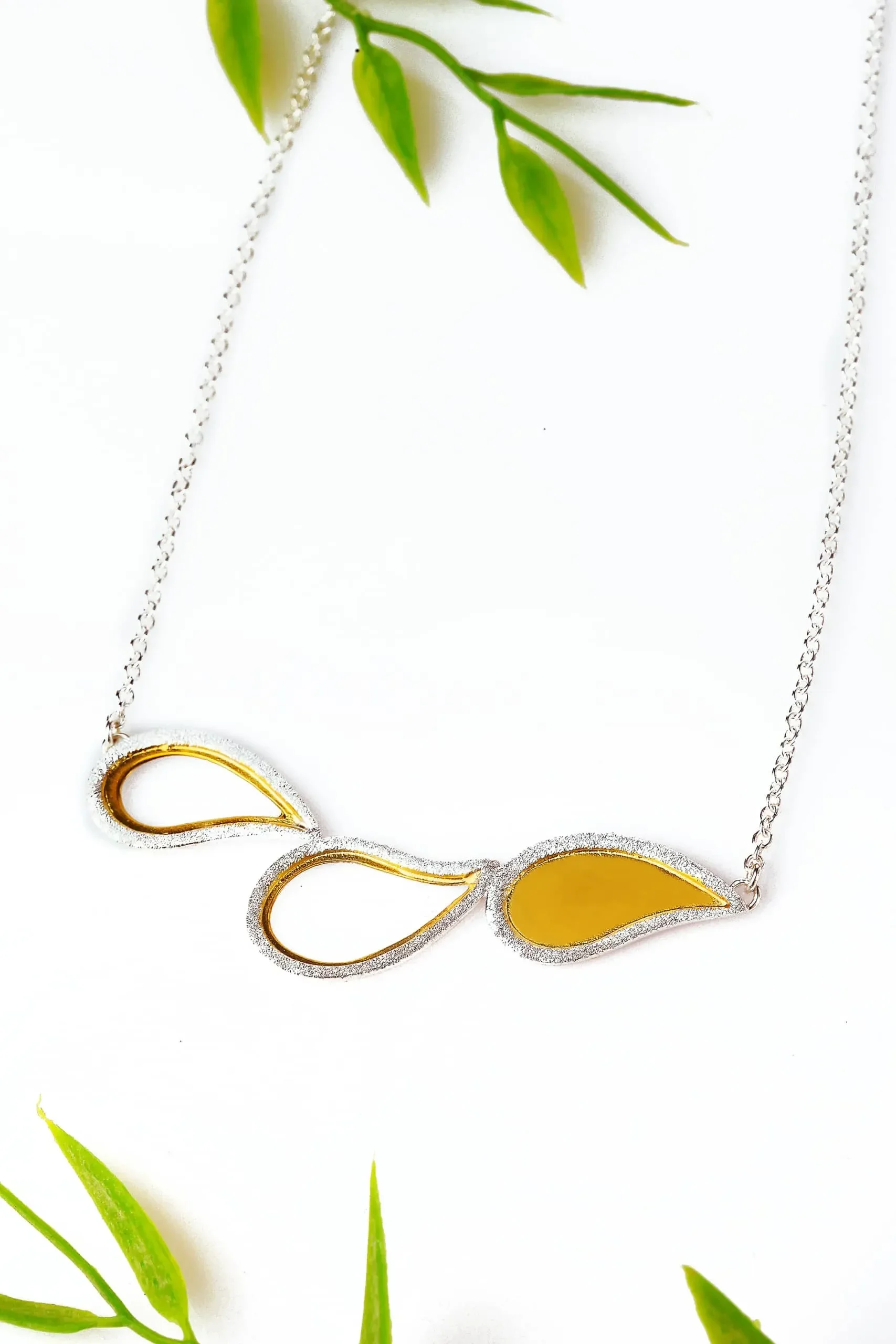 Handmade Jewellery | Paisley gold plated necklace gallery 2