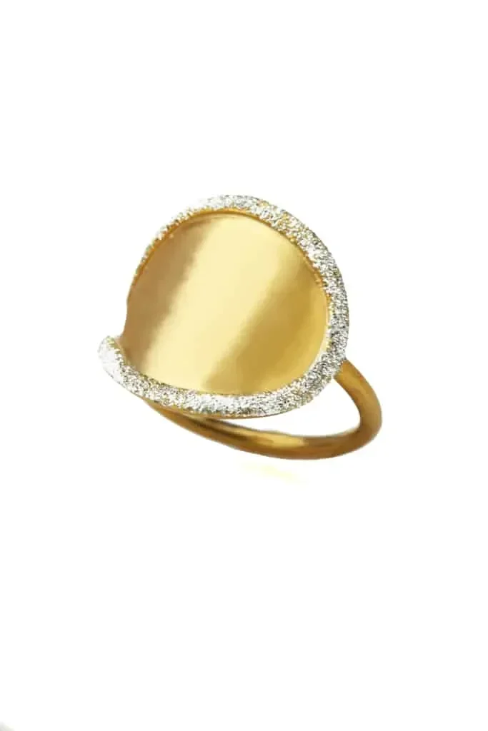 Paisley gold plated silver ring