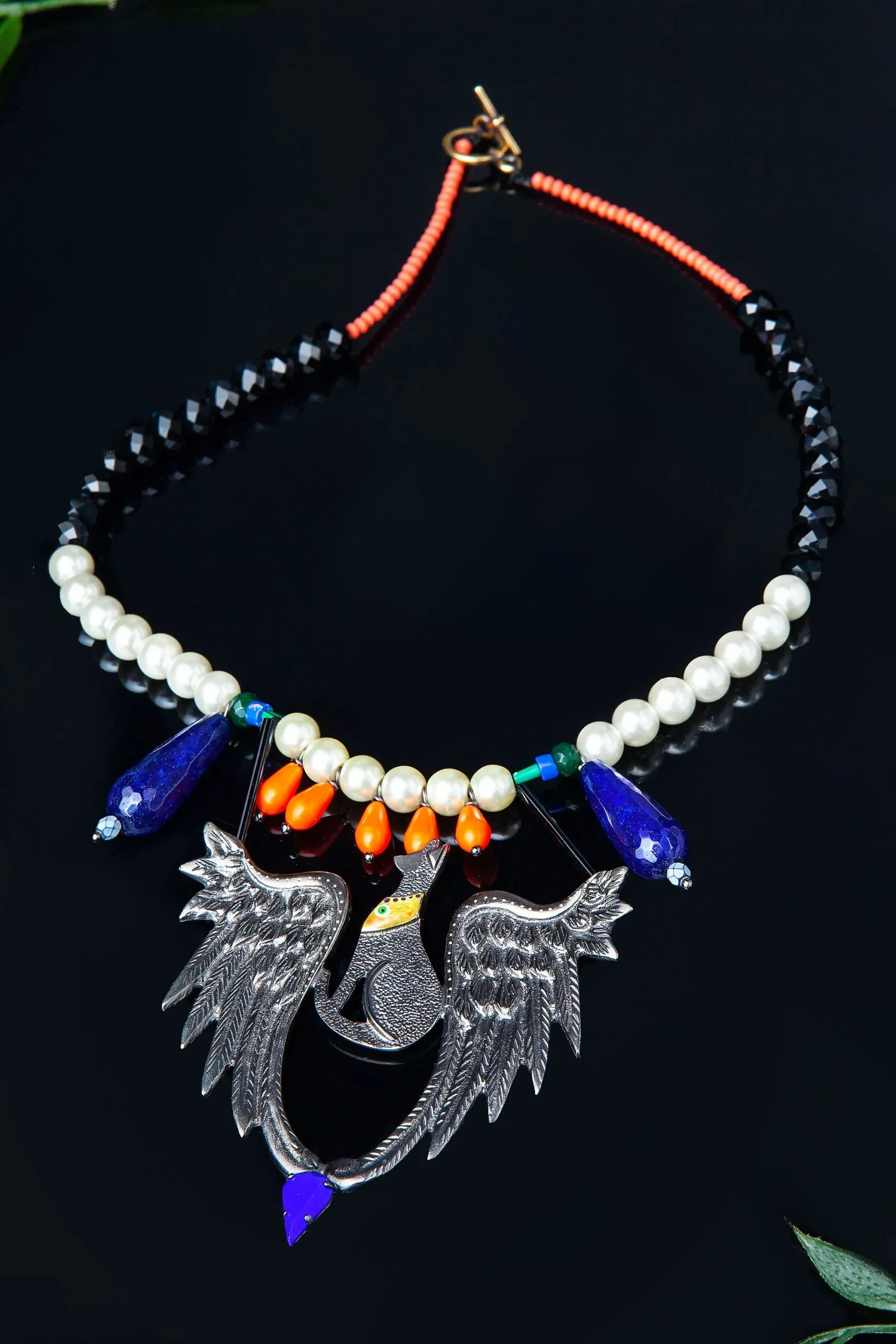 Handmade Jewellery | Egypt bronze necklace with enamel gallery 3