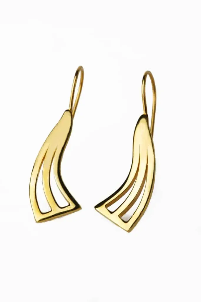 Minimal gold plated silver earrings