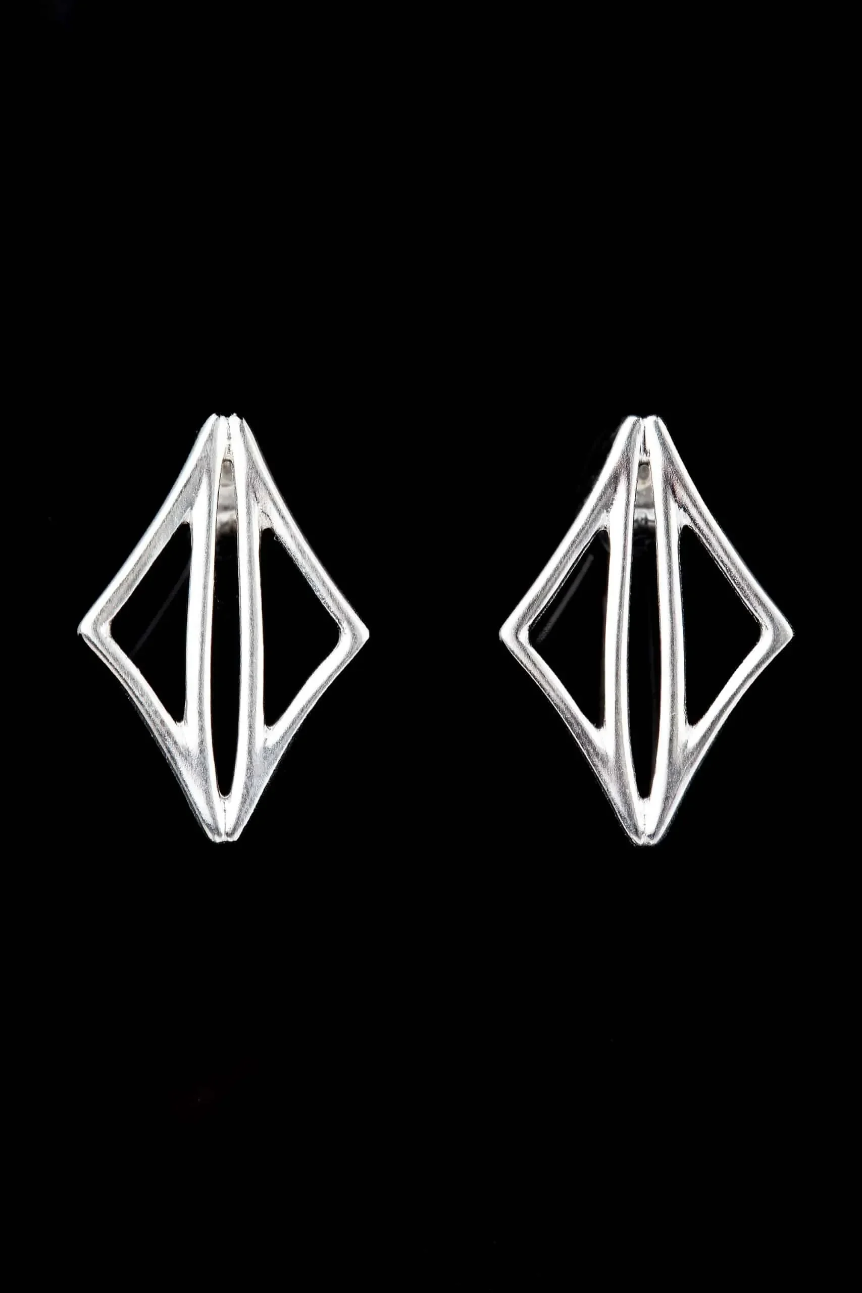 Handmade Jewellery | Minimal geometric silver earrings gallery 1