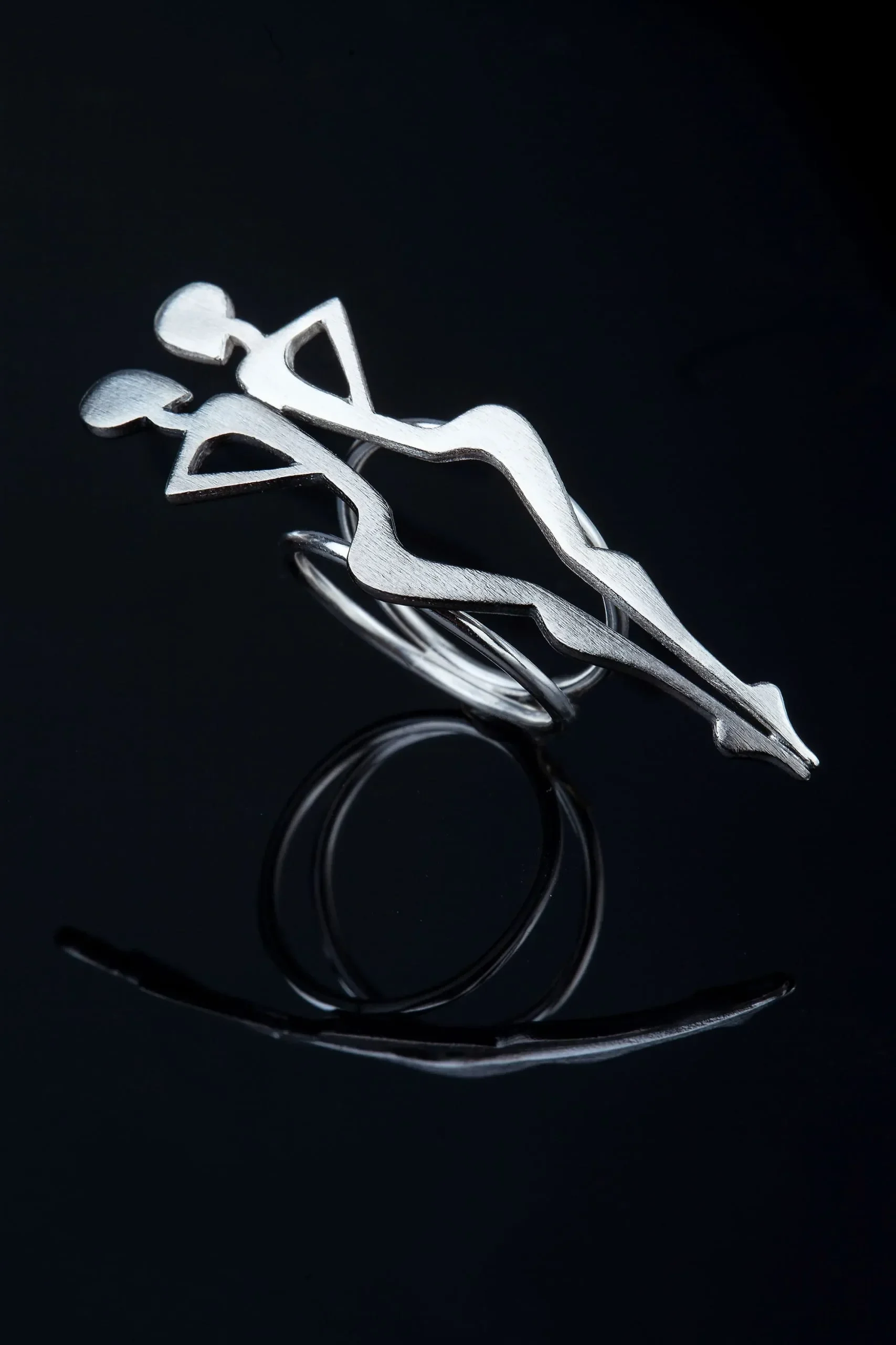 Handmade Jewellery | Figure silver rhodium plated ring gallery 1