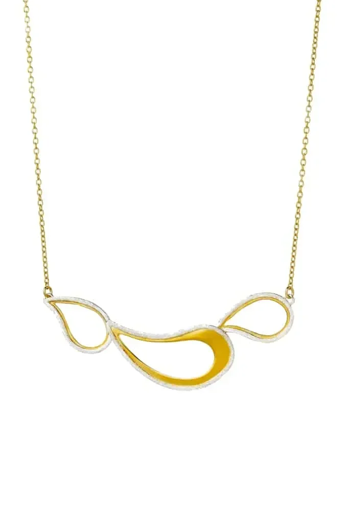 Handmade Jewellery | Paisley gold plated silver necklace main