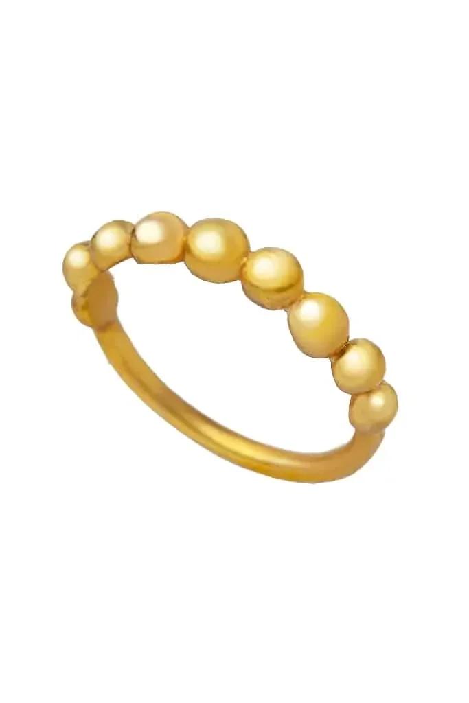 Handmade Jewellery | Bubbles gold plated silver ring main