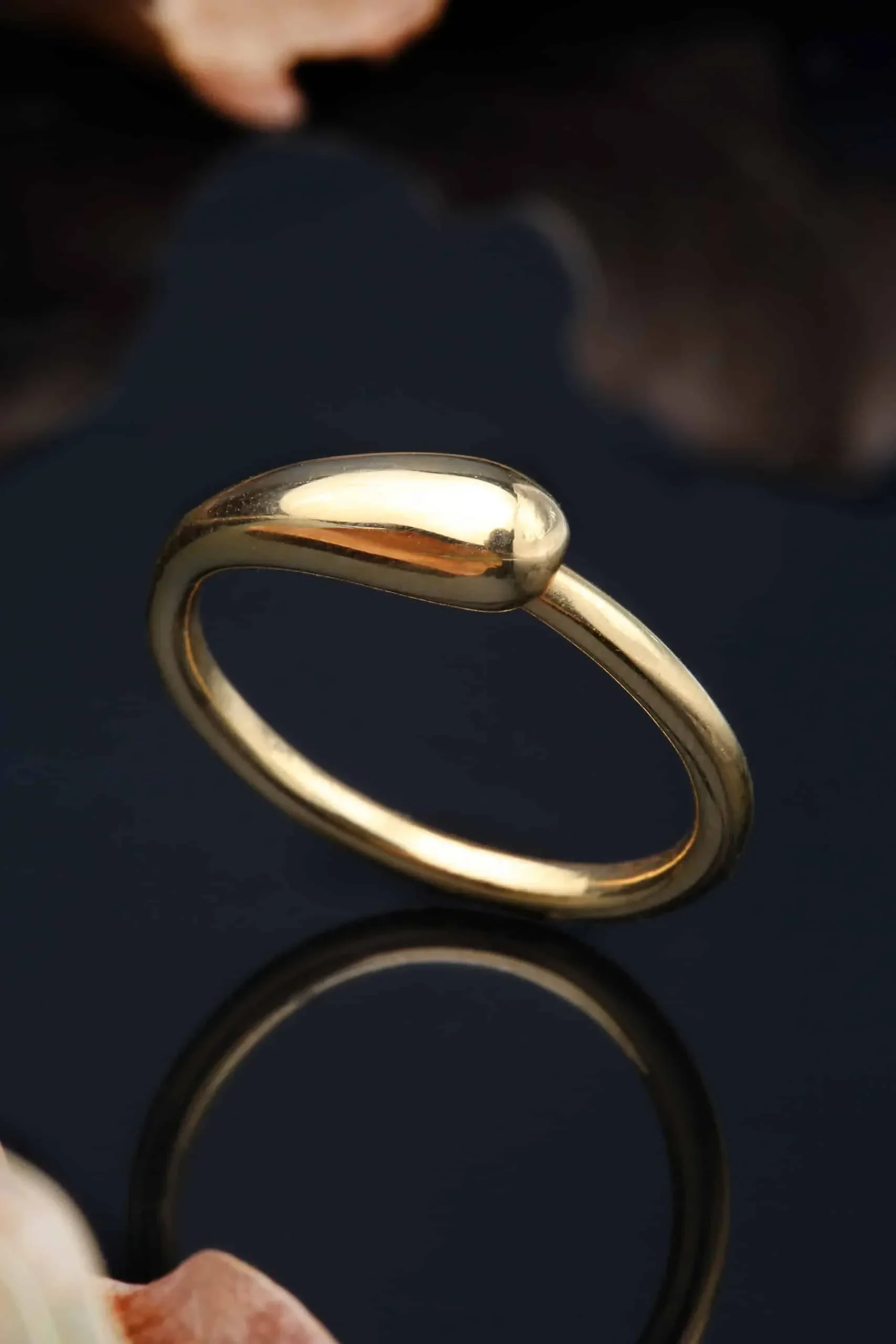 Handmade Jewellery | Drop gold plated silver ring gallery 1