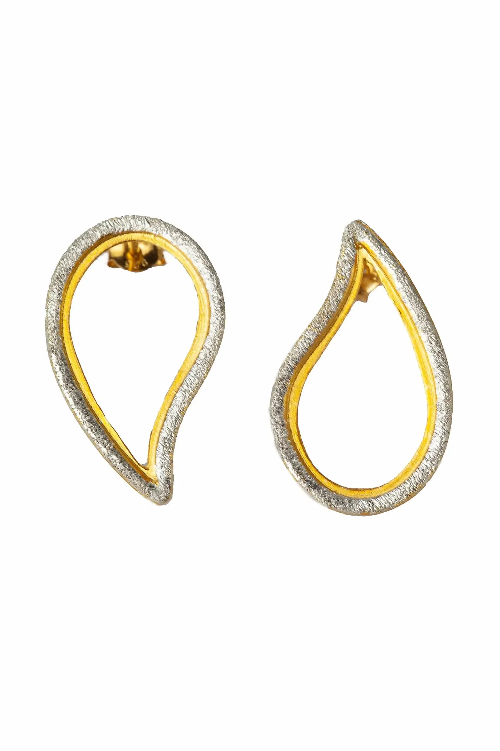 Paisley gold plated silver earrings