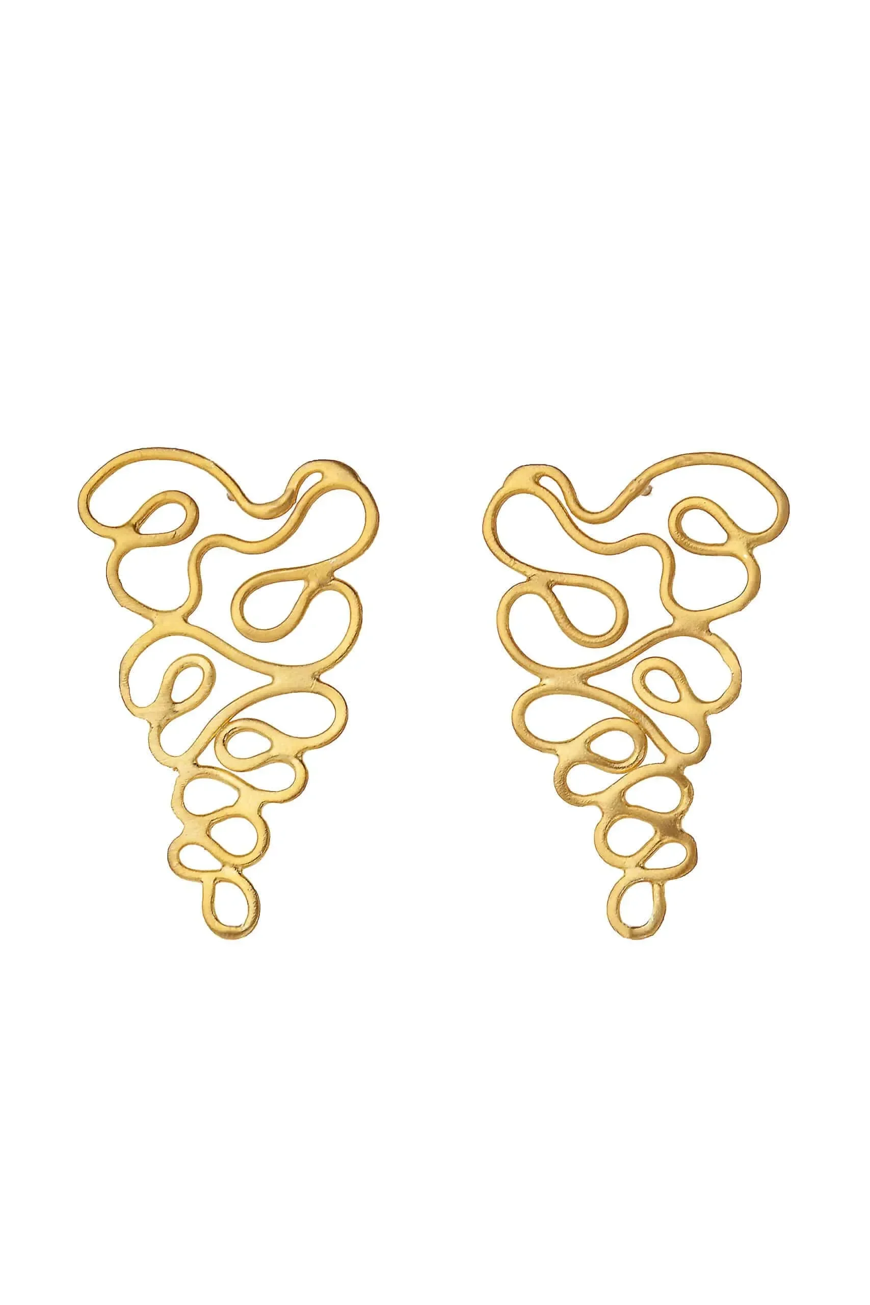 Handmade Jewellery | Wave gold plated silver earrings main