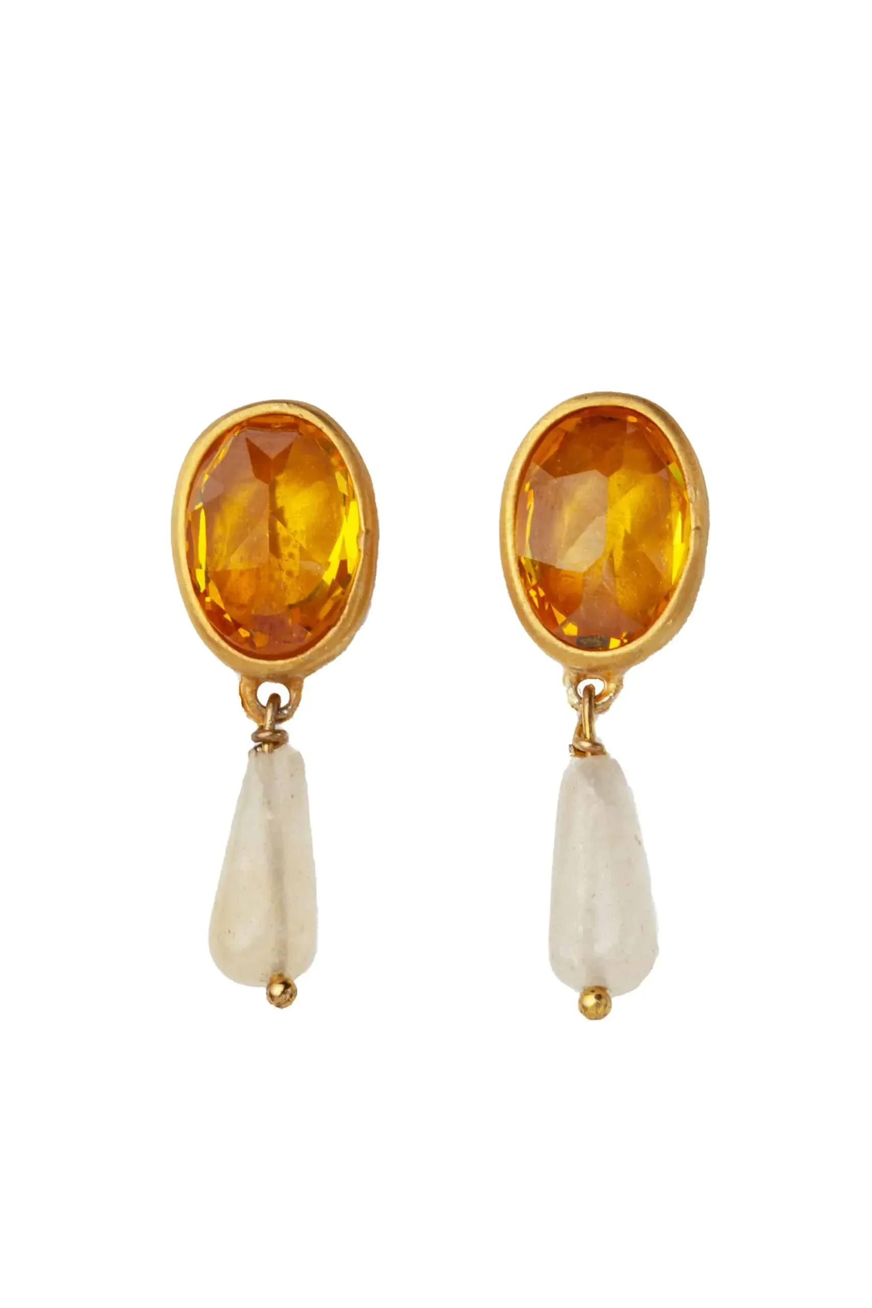 Citrine gold plated silver earrings