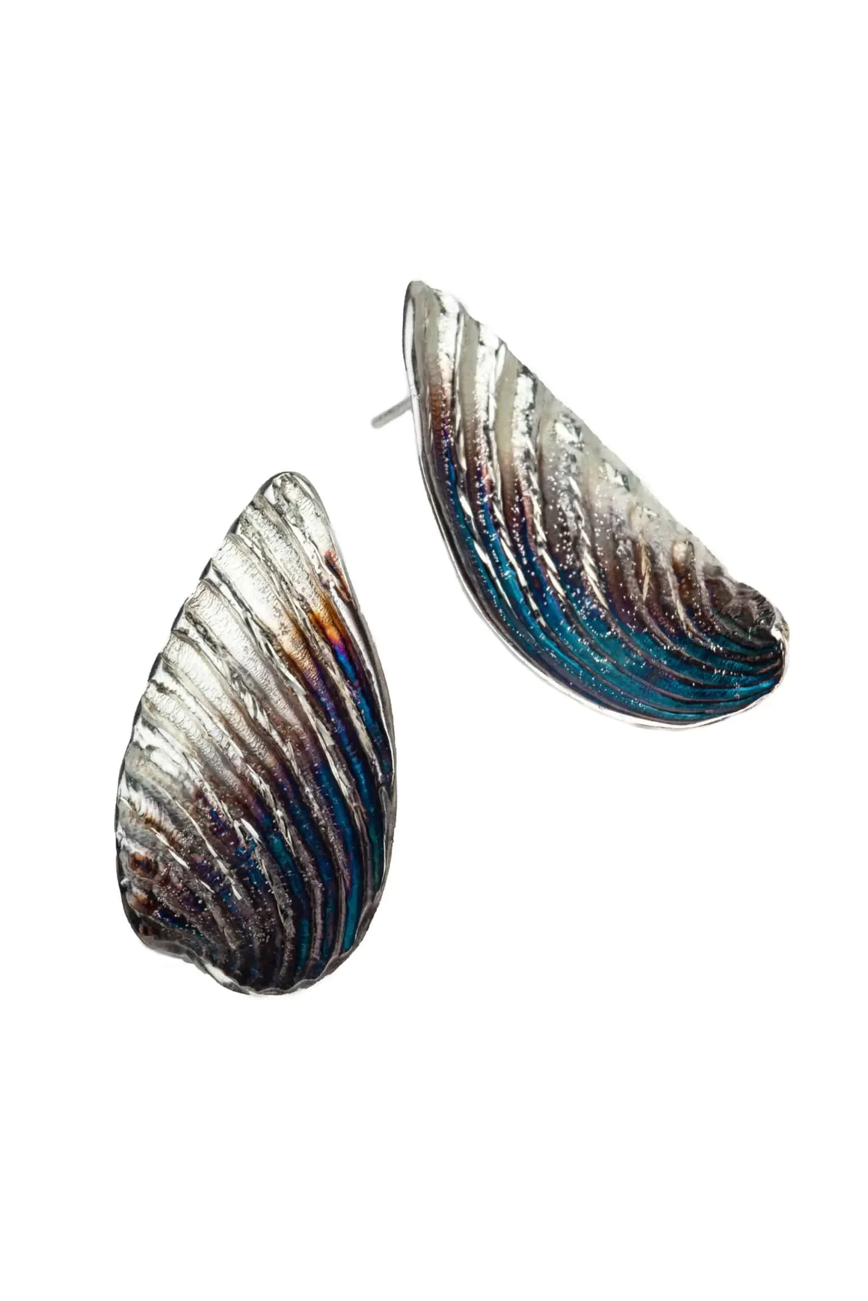 Handmade Jewellery | Seashell stud silver earrings gallery 1