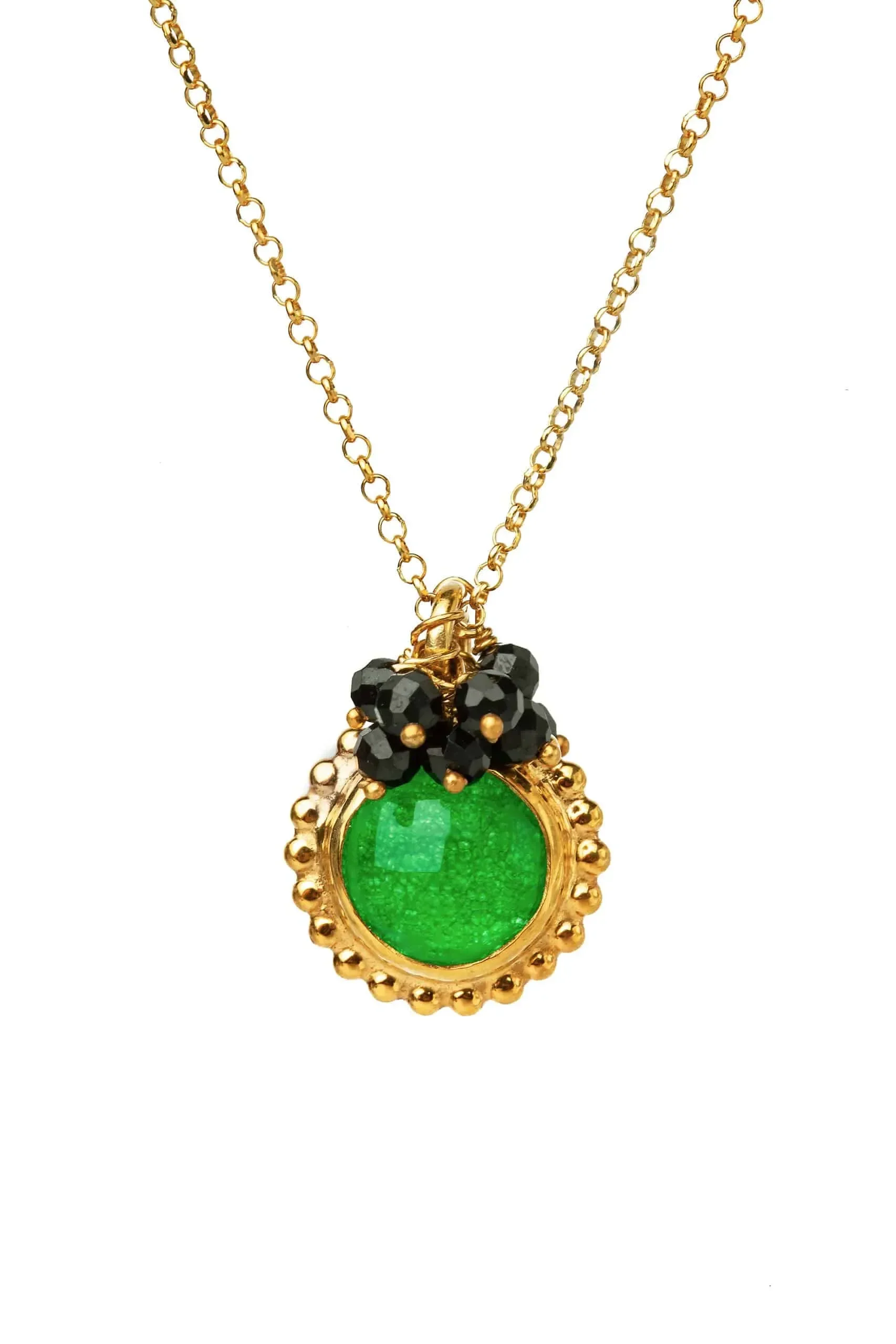 Handmade Jewellery | Jade gold plated silver pendant main