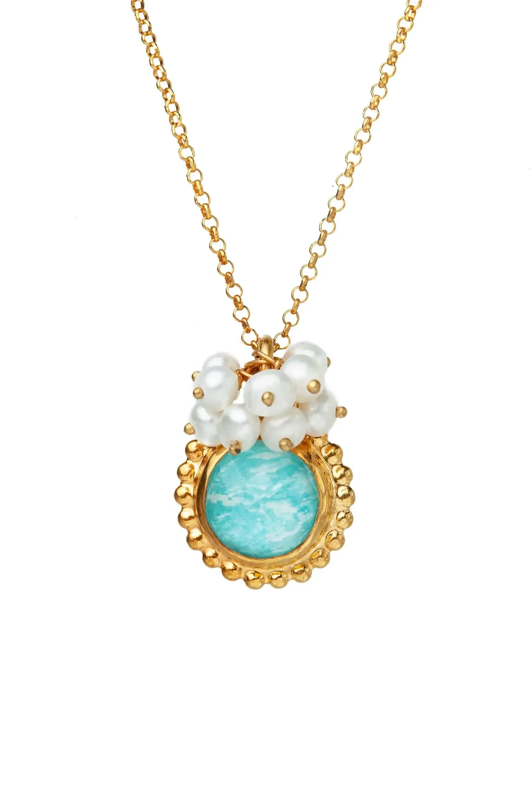 Handmade Jewellery | Amazonite gold plated silver pendant main