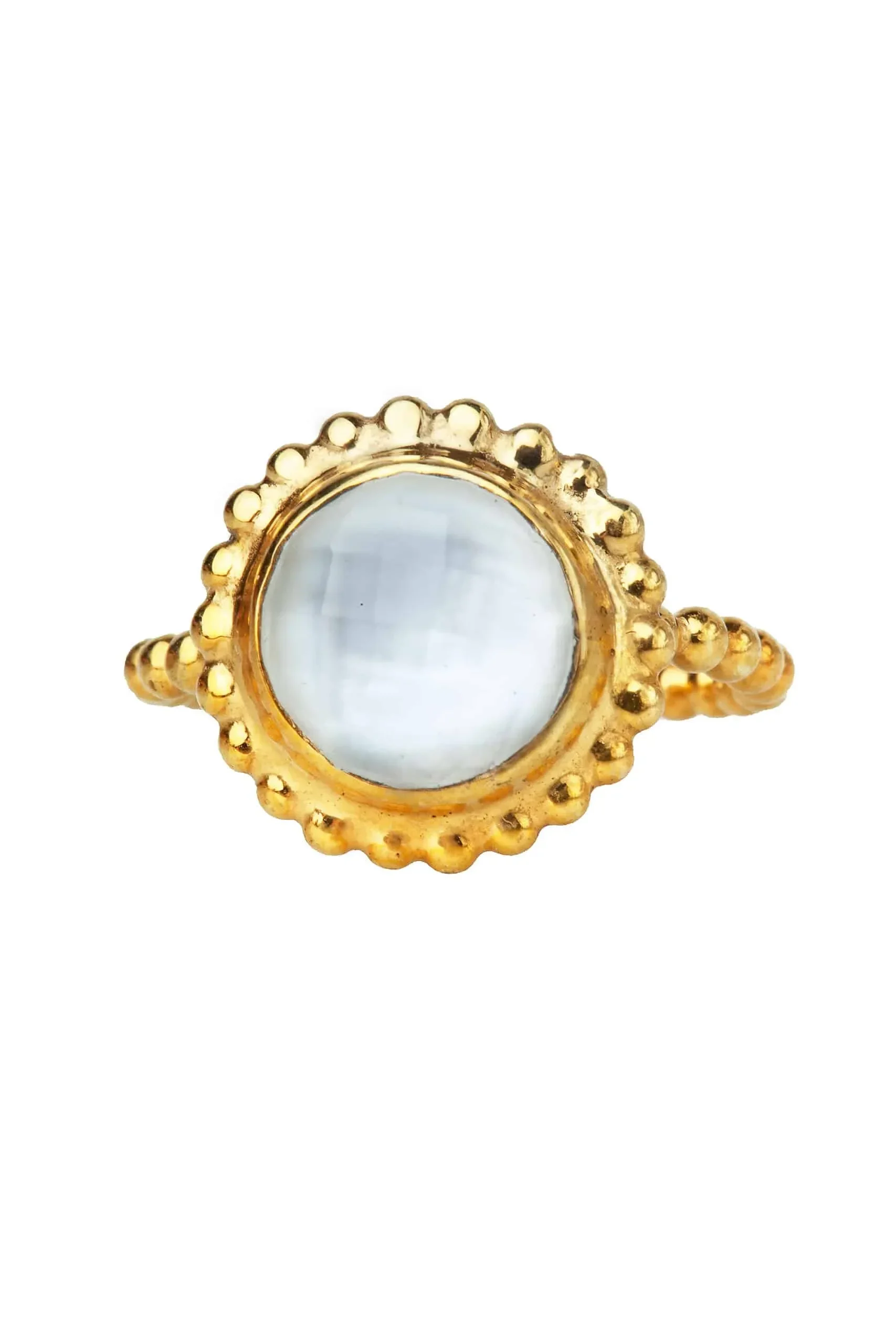 Handmade Jewellery | Mother of pearl gold plated silver ring gallery 1