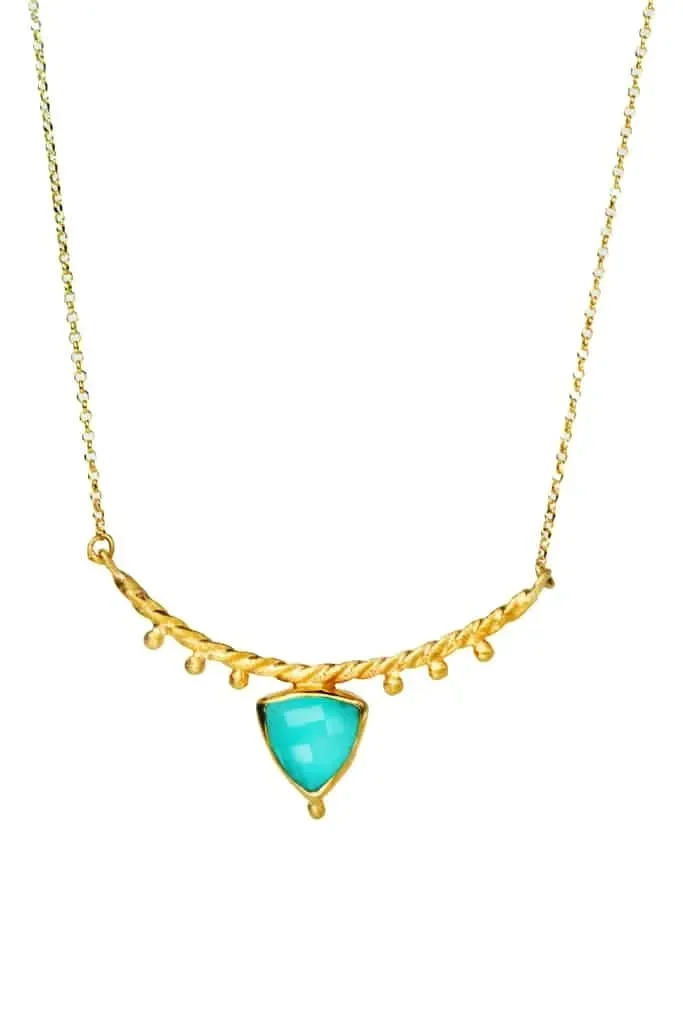 Αquaprase gold plated silver necklace