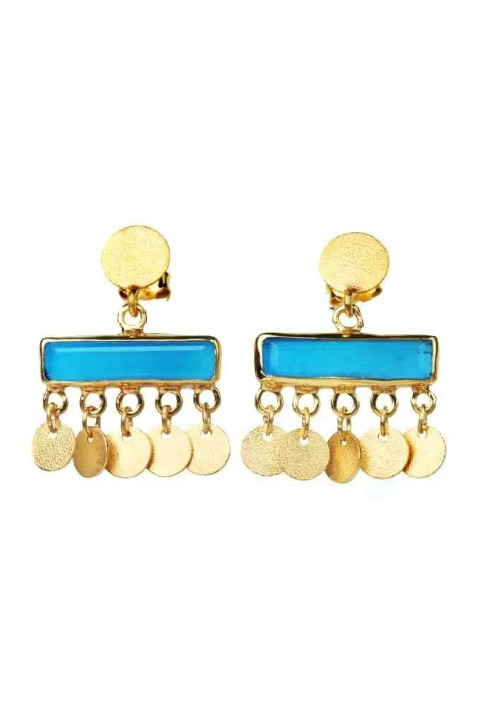 Handmade Jewellery | Apatite gold plated silver earrings main