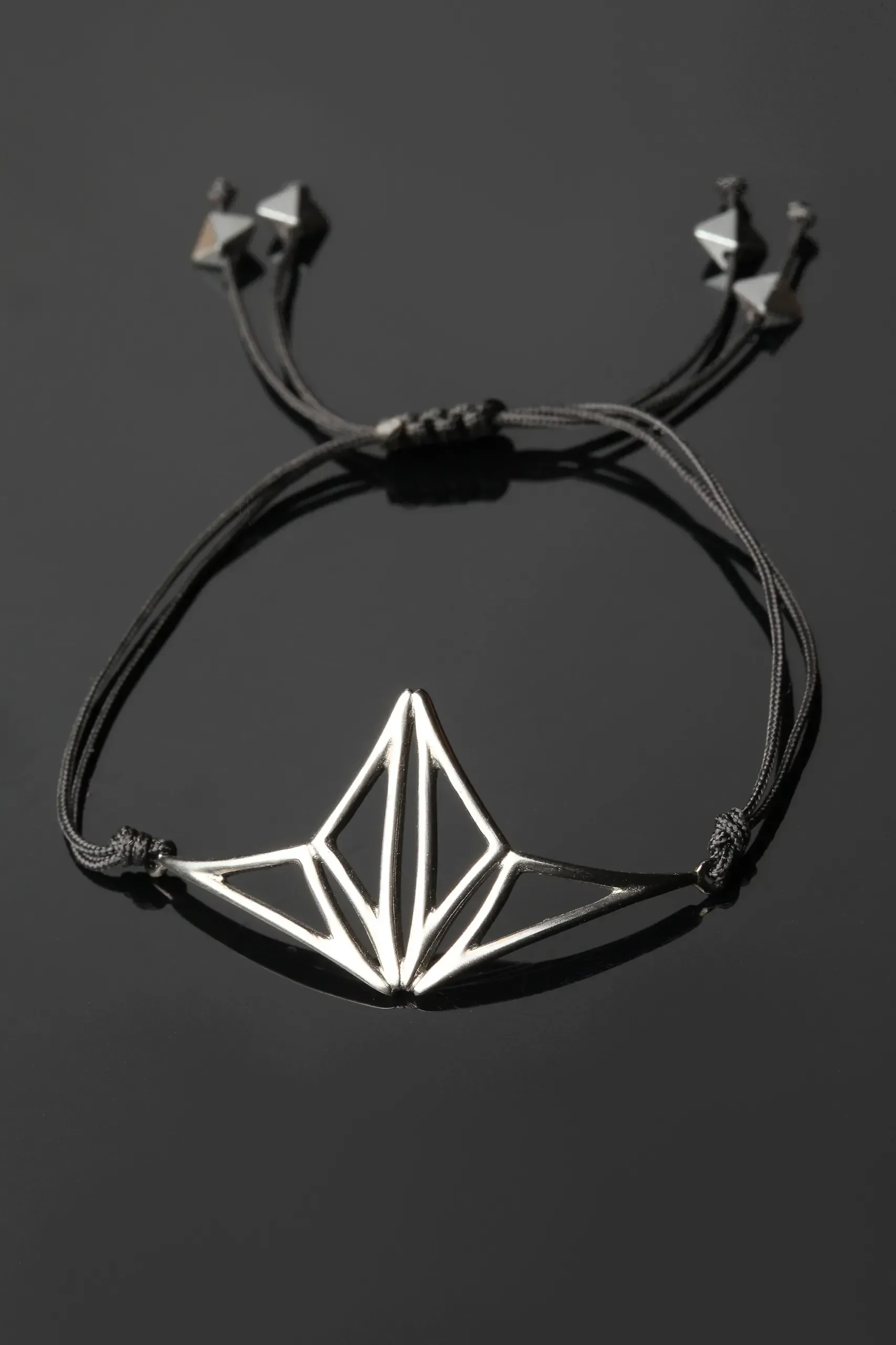 Handmade Jewellery | Geometric silver black bracelet gallery 2