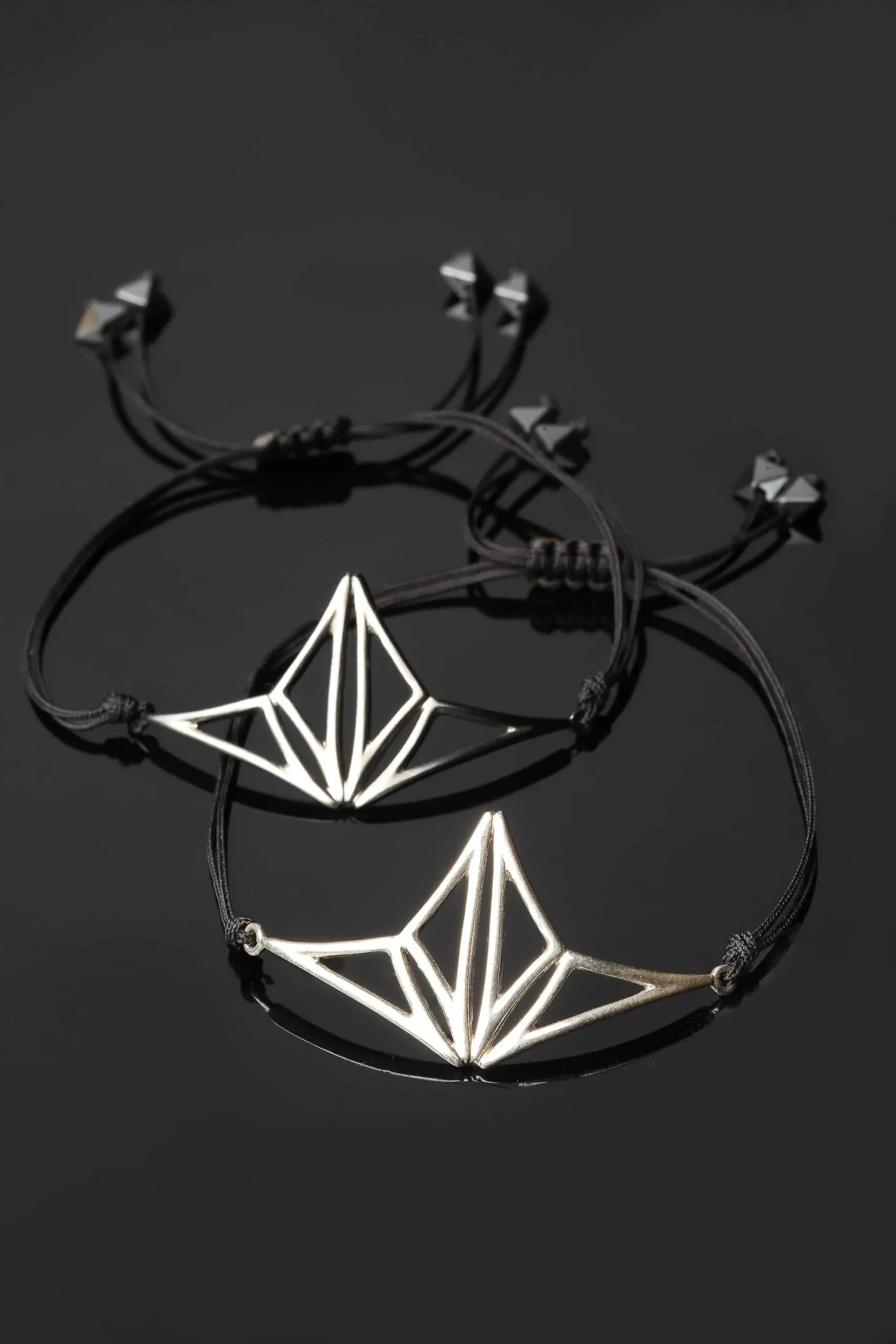 Handmade Jewellery | Geometric silver black bracelet gallery 3