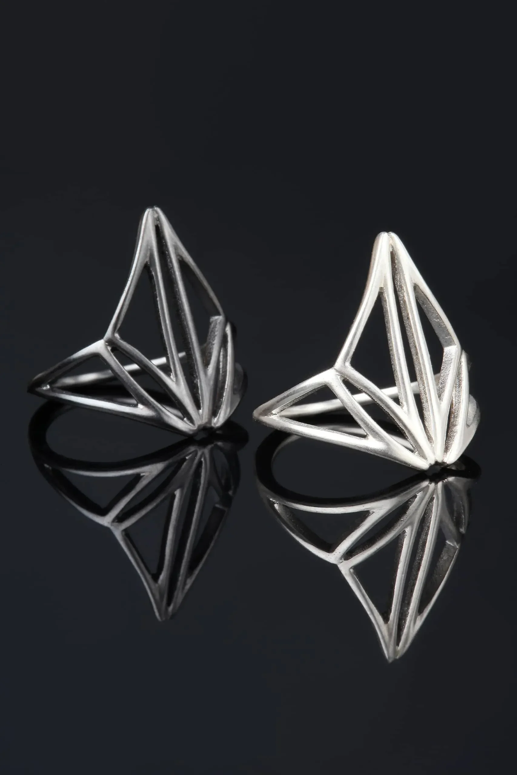 Handmade Jewellery | Minimal geometric black silver ring gallery 4