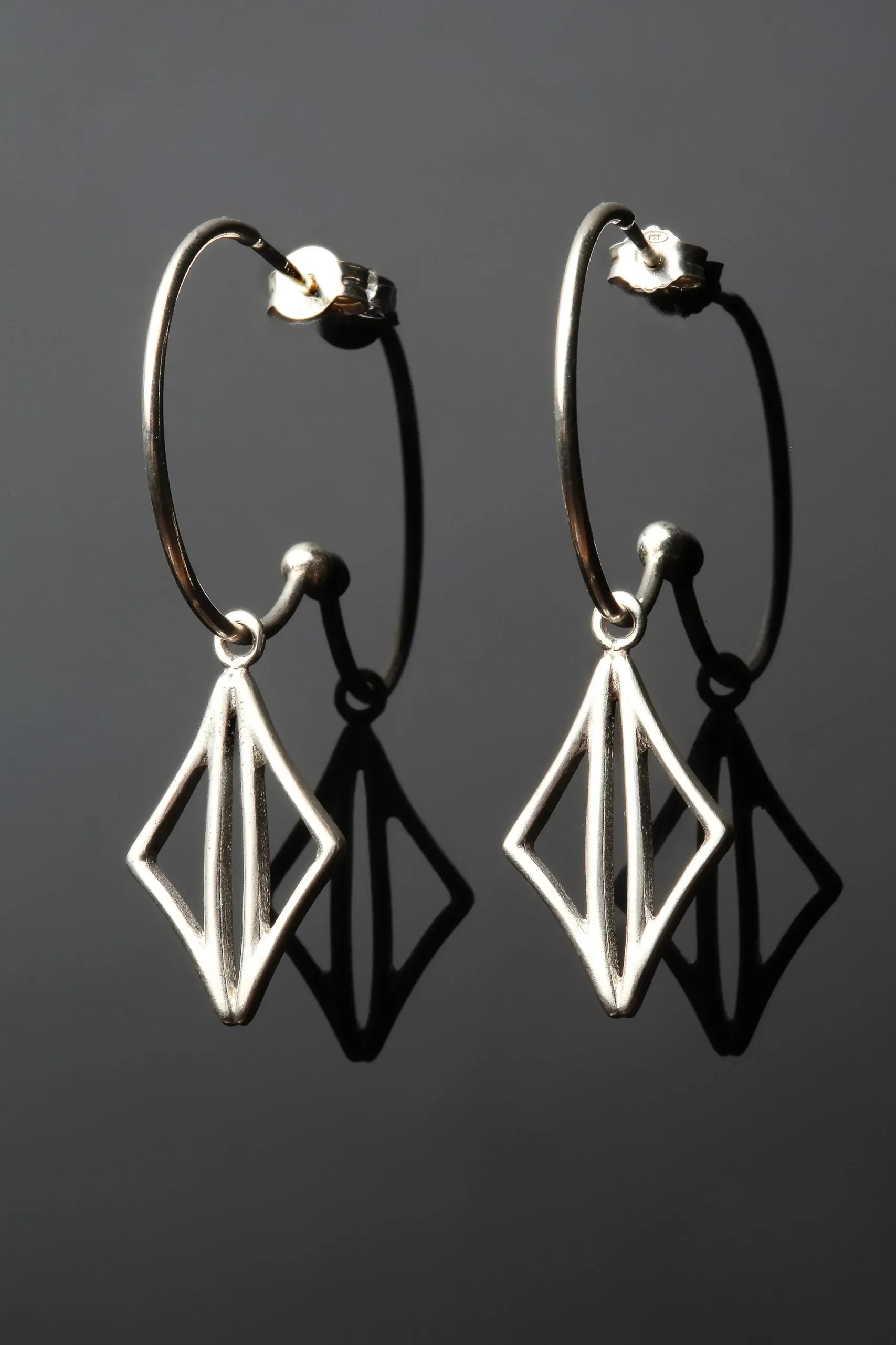 Handmade Jewellery | Geometric silver hoops gallery 1