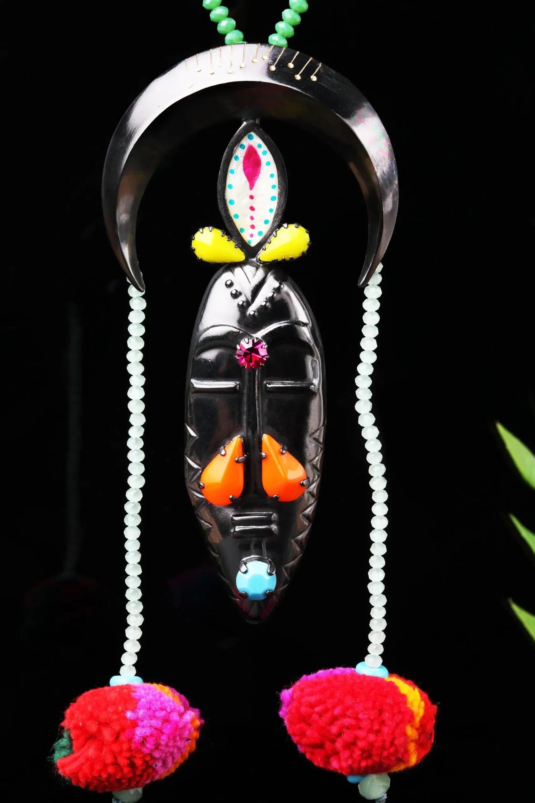 Handmade Jewellery | Handmade African mask colourful necklace gallery 2