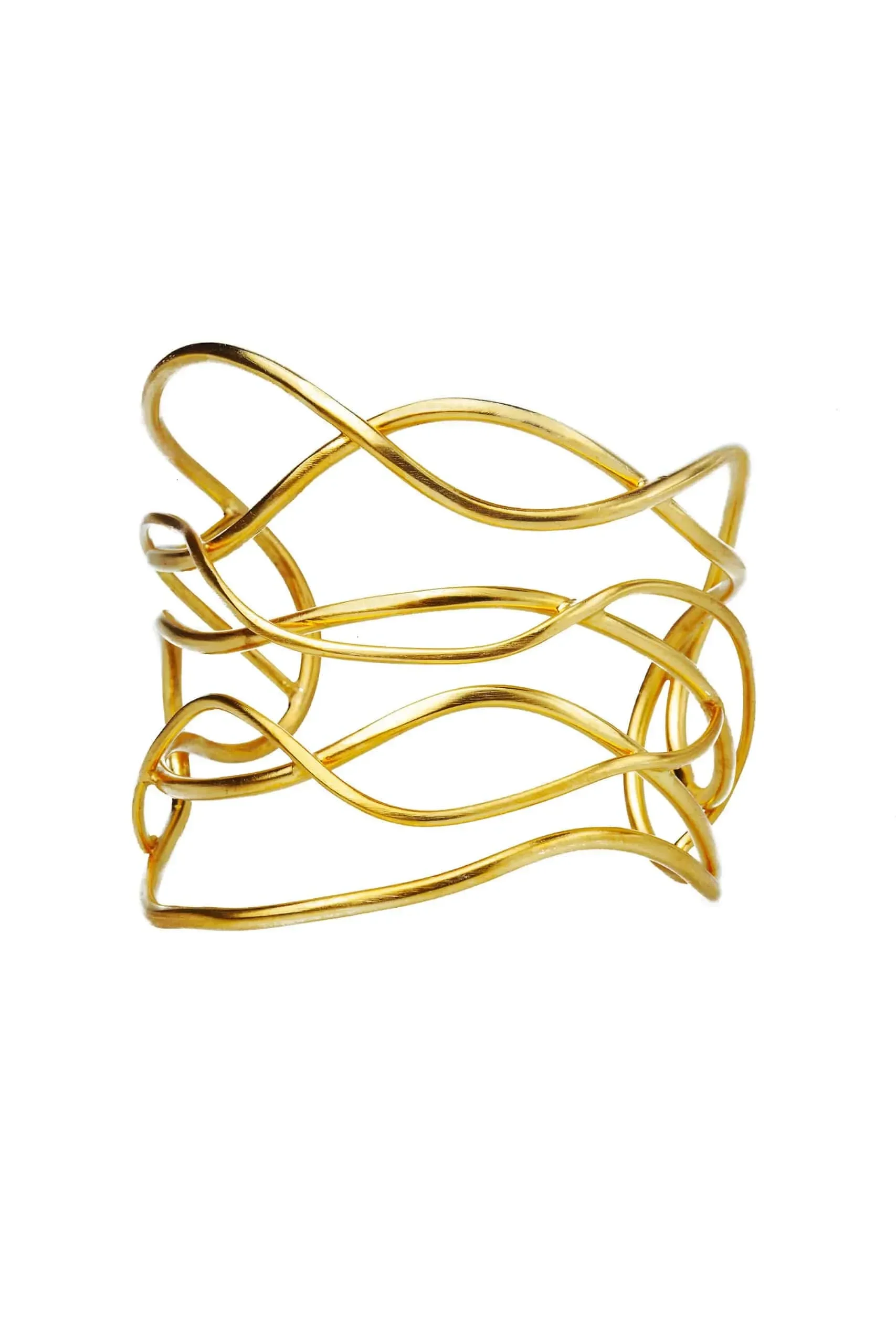 Waves gold plated bronze bracelet