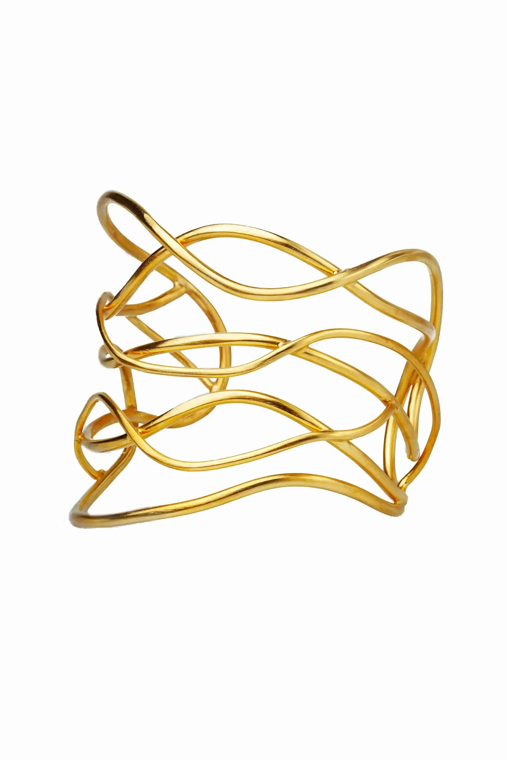 Handmade Jewellery | Waves gold plated bronze bracelet gallery 2