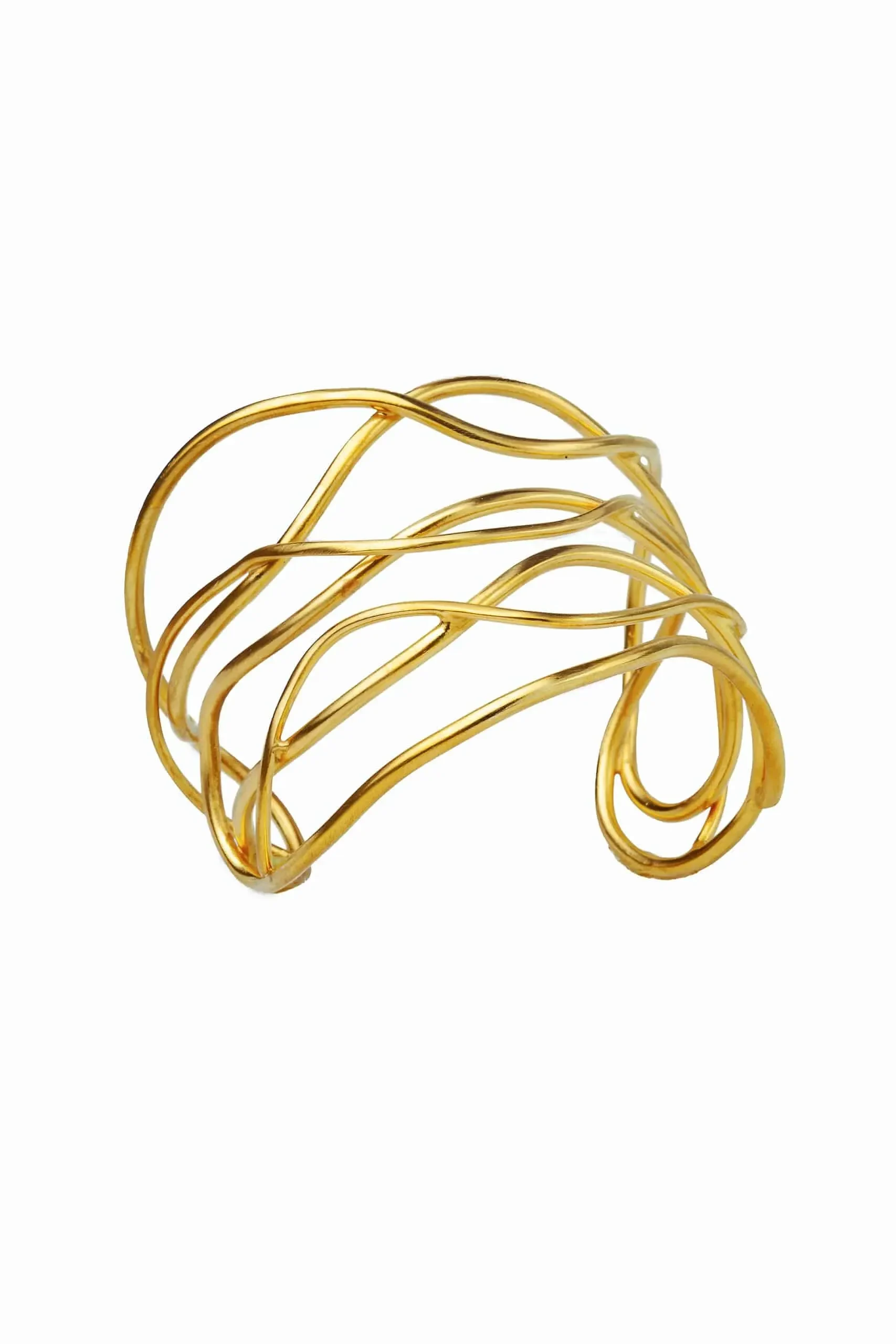 Handmade Jewellery | Waves gold plated bronze bracelet gallery 1