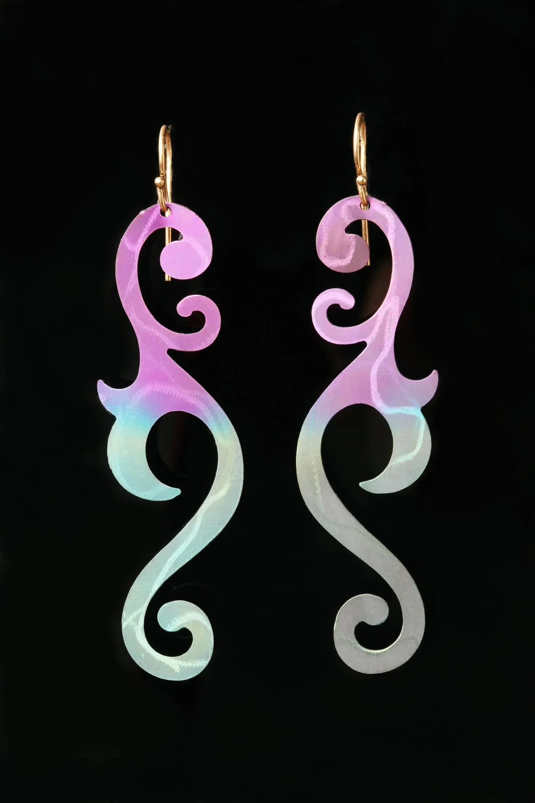 Handmade Jewellery | Titanium and gold plated silver earrings gallery 2