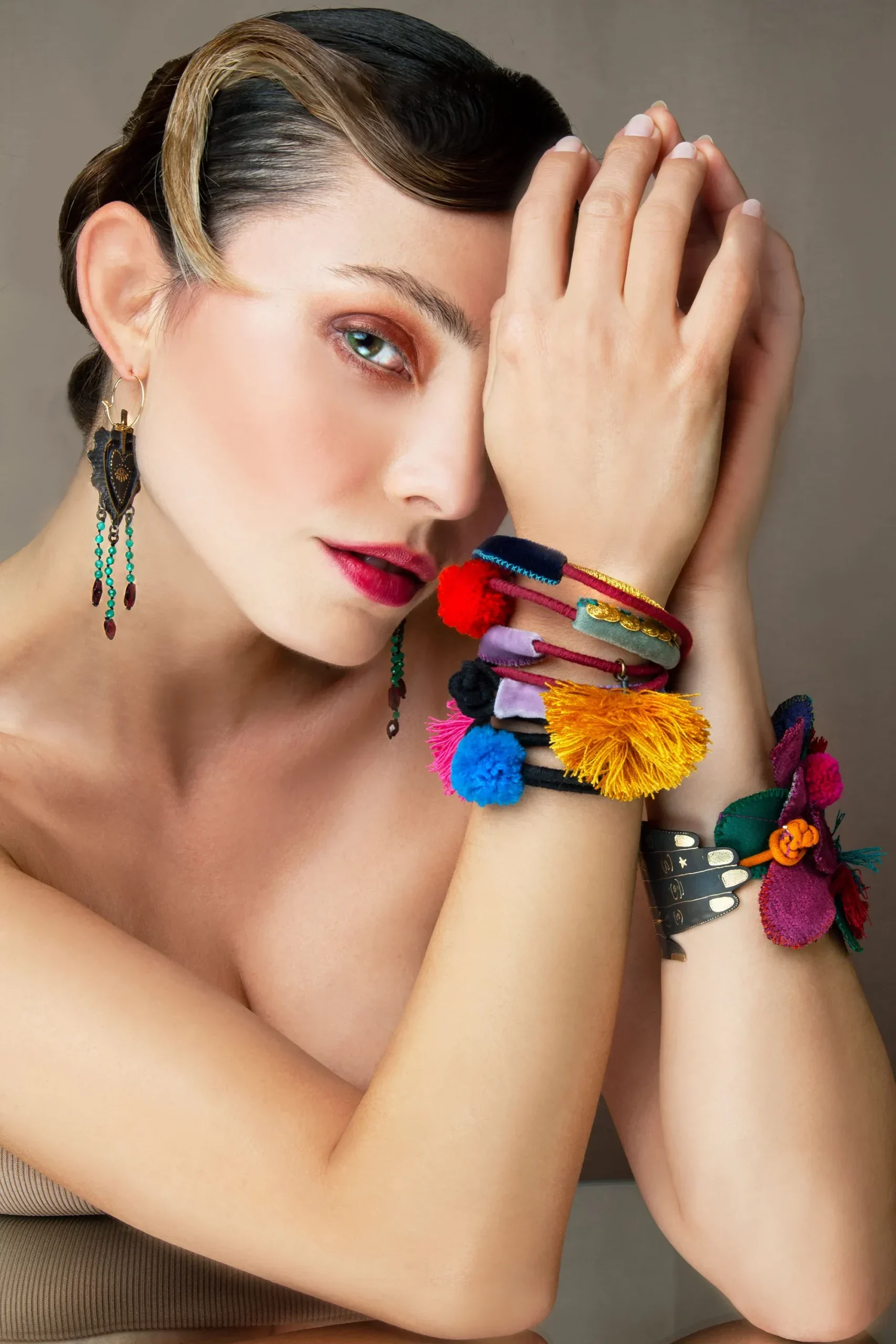 Handmade Jewellery | Handcrafted bracelet made by cotton cord combined with variety of elements gallery 3