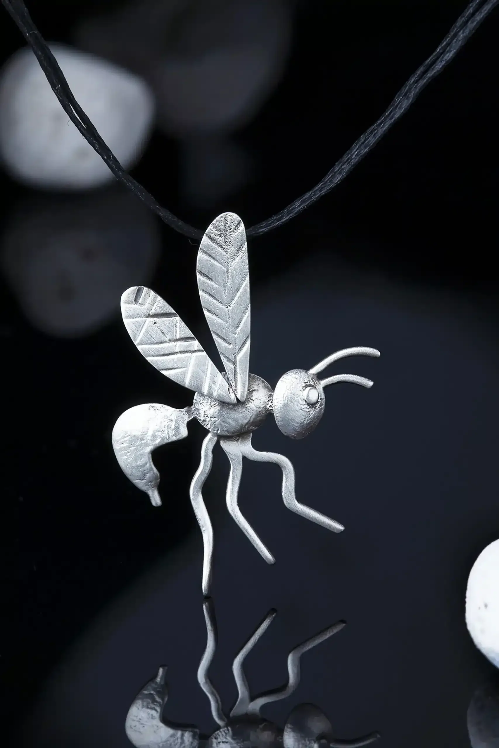 Handmade Jewellery | Wasp oxidized silver necklace gallery 1