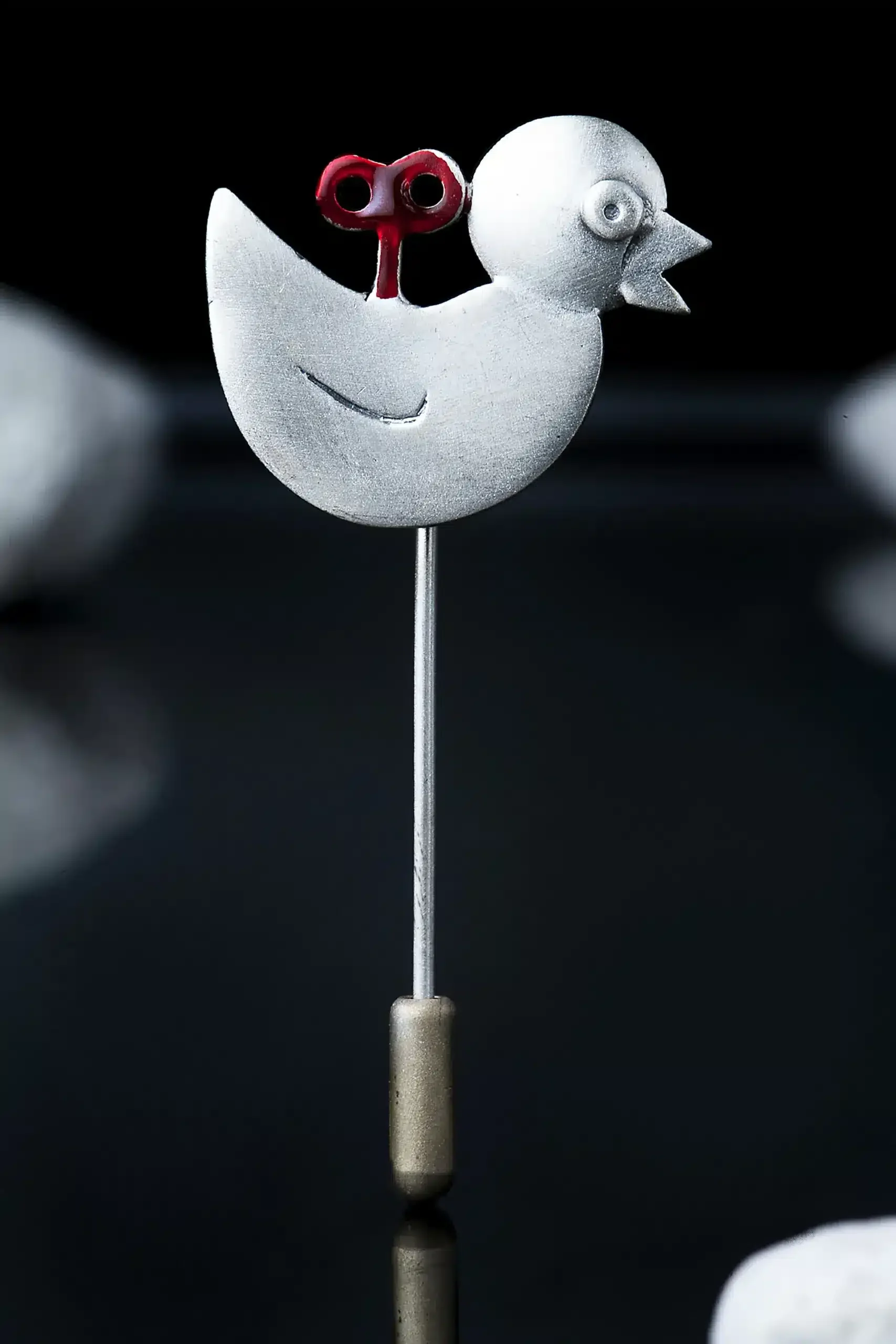 Handmade Jewellery | Duck oxidized silver brooch with enamel gallery 1