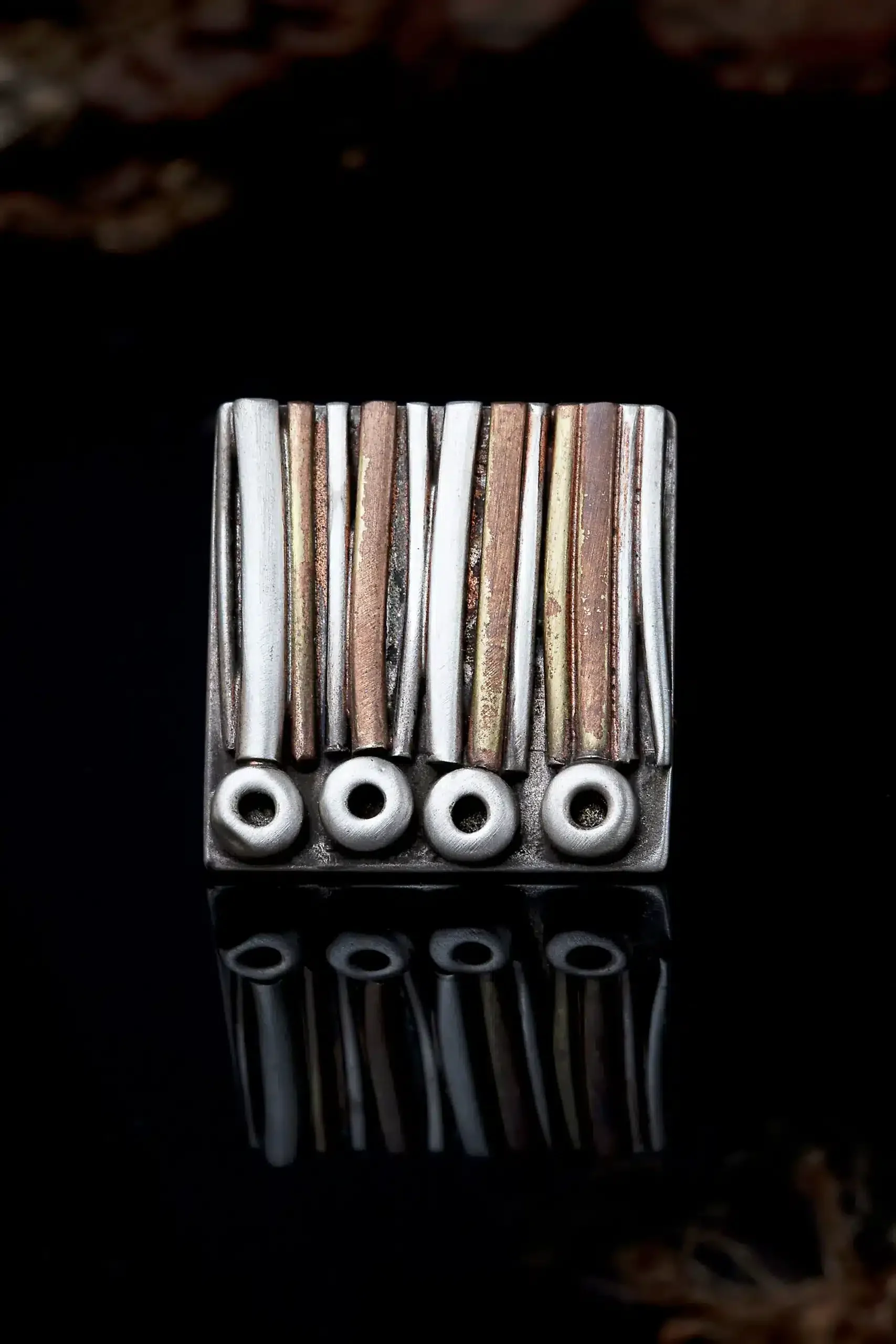 Handmade Jewellery | Oxidized silver ring 925 with copper wire gallery 1