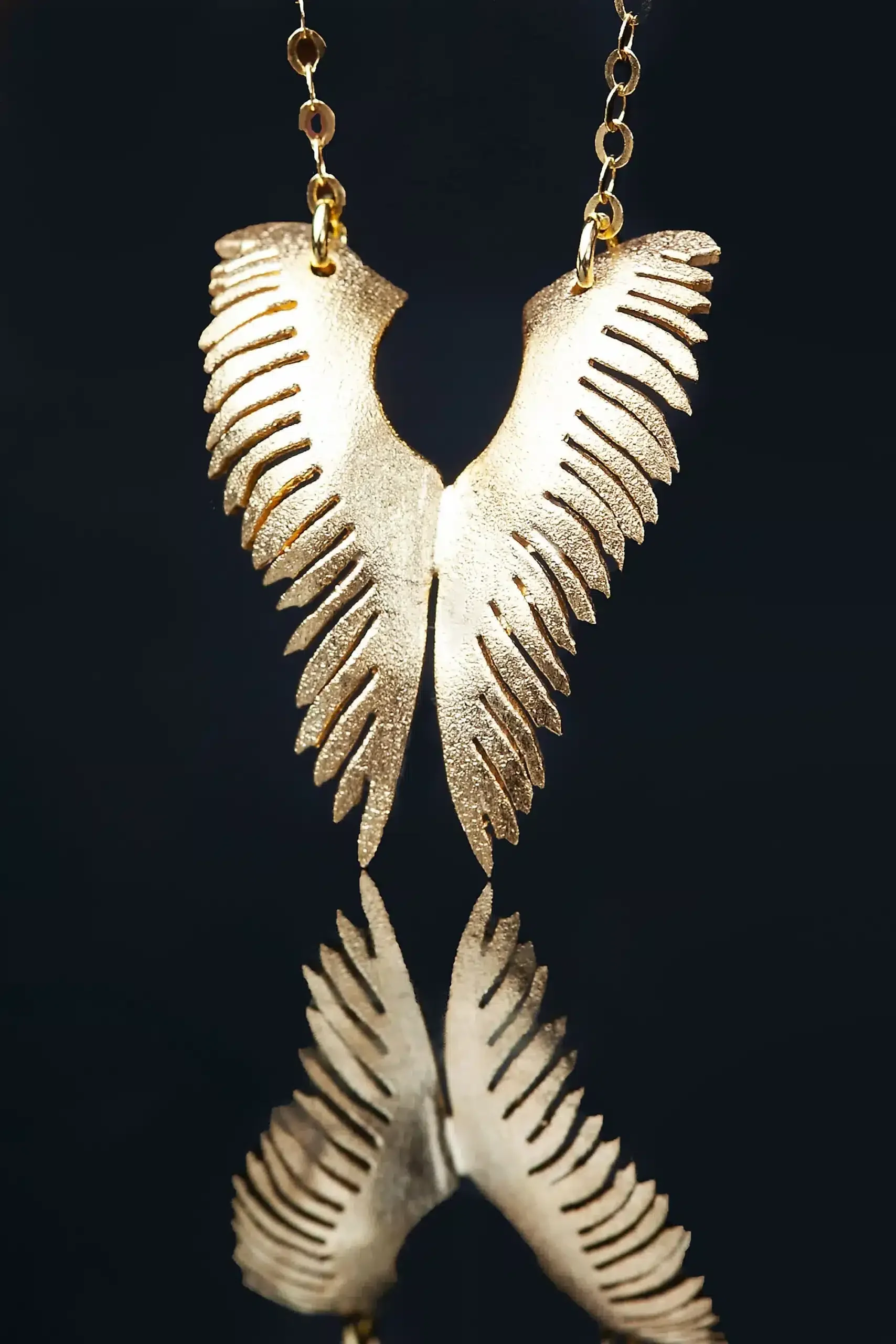 Handmade Jewellery | Angel wings gold plated silver necklace gallery 2