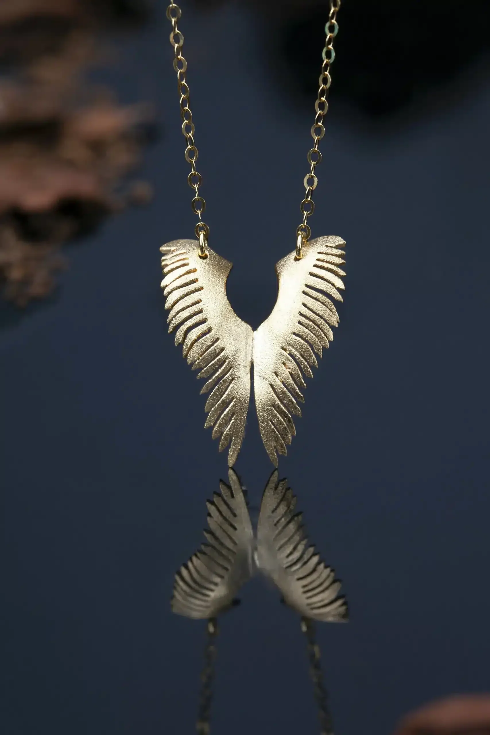 Handmade Jewellery | Angel wings gold plated silver necklace gallery 1