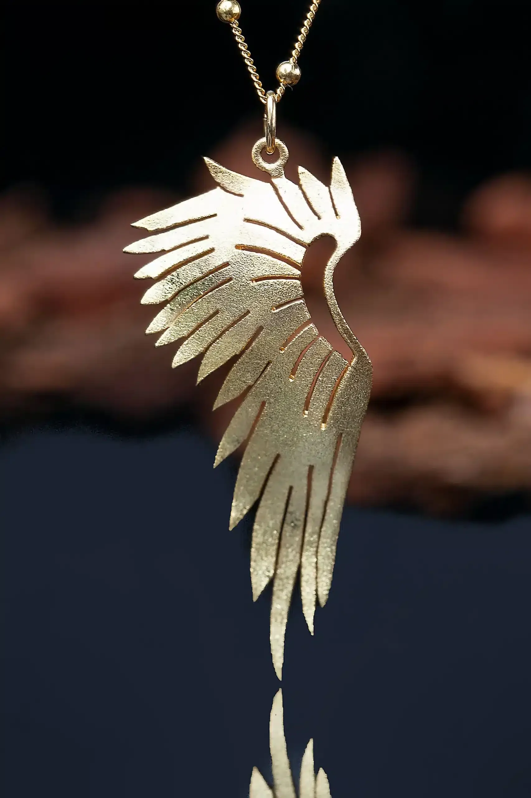 Handmade Jewellery | Angel wing gold plated silver necklace gallery 3