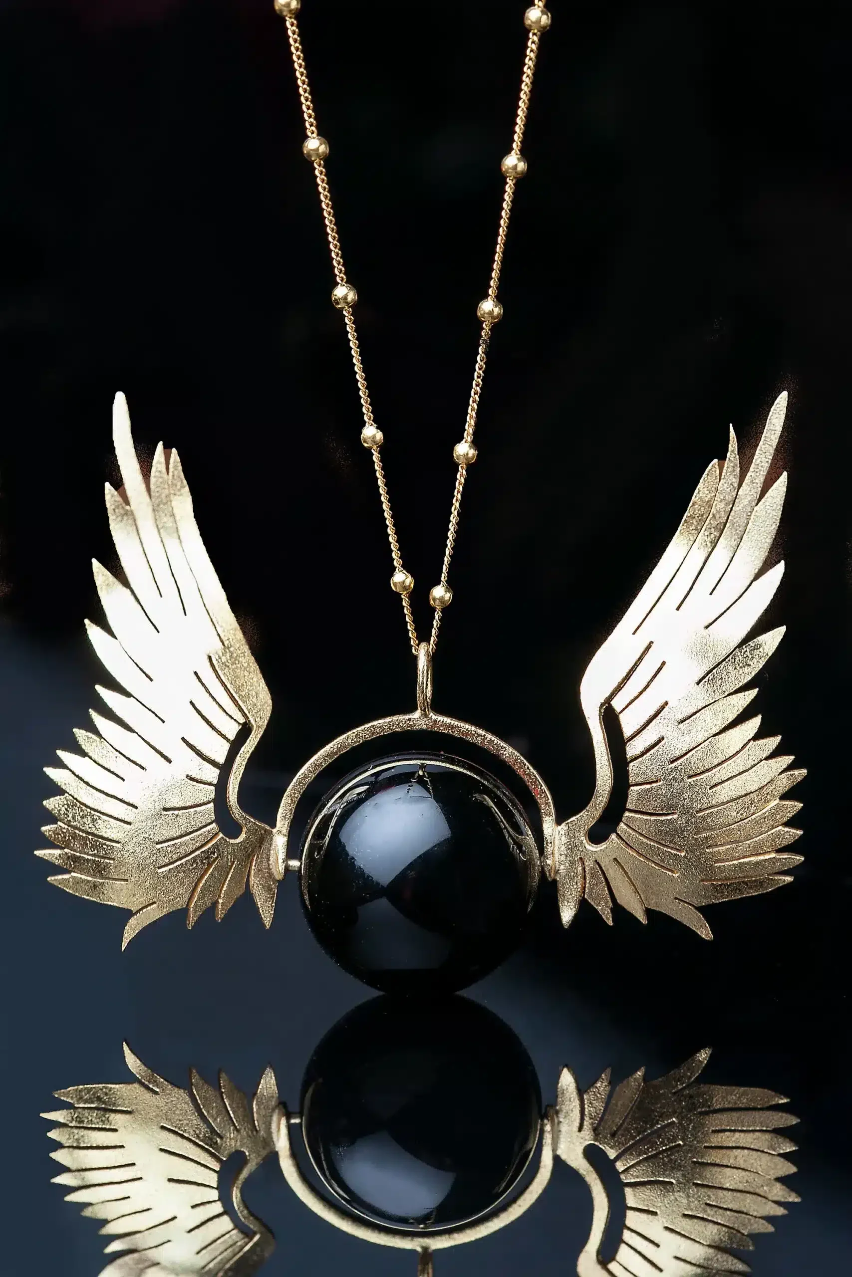 Handmade Jewellery | Angel wings gold plated silver necklace gallery 2