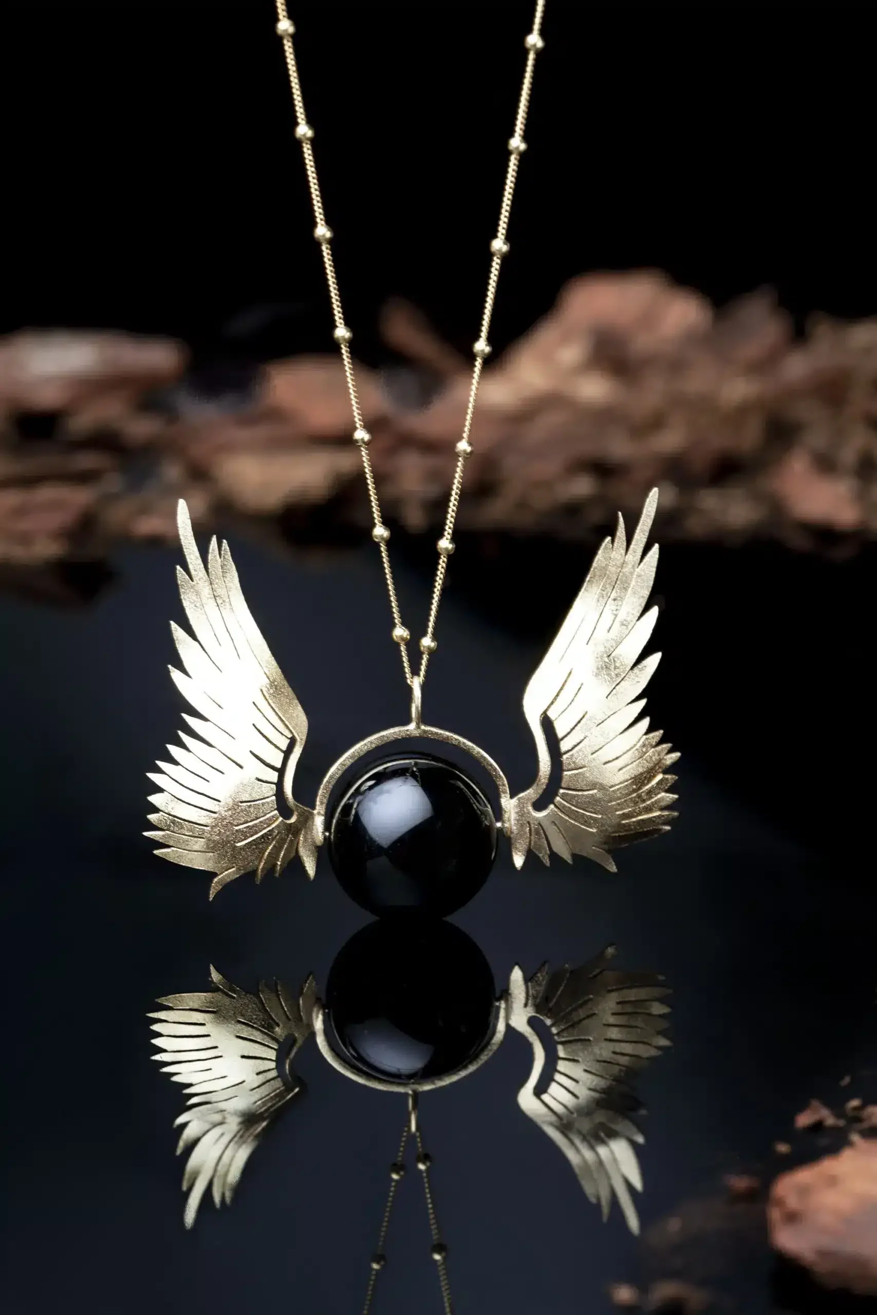 Handmade Jewellery | Angel wings gold plated silver necklace gallery 1