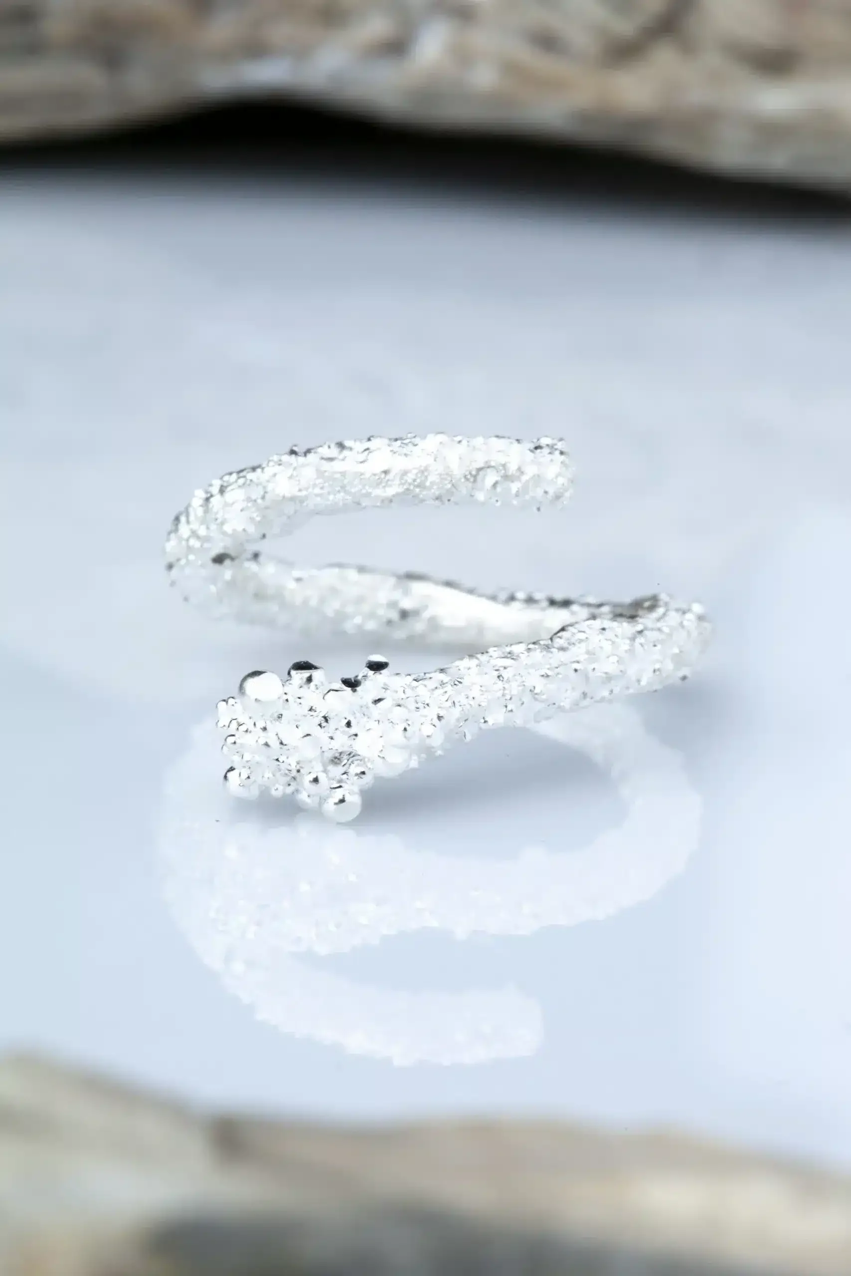 Handmade Jewellery | Minimal silver textured ring gallery 1