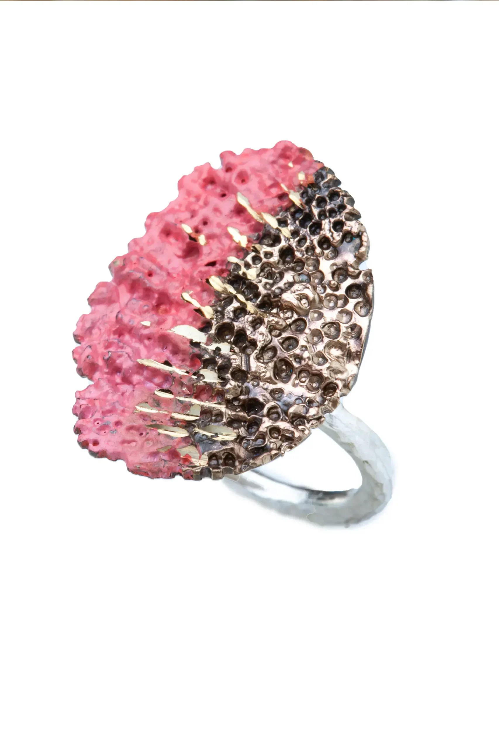 Handmade Jewellery | Bronze ring with pink patina main